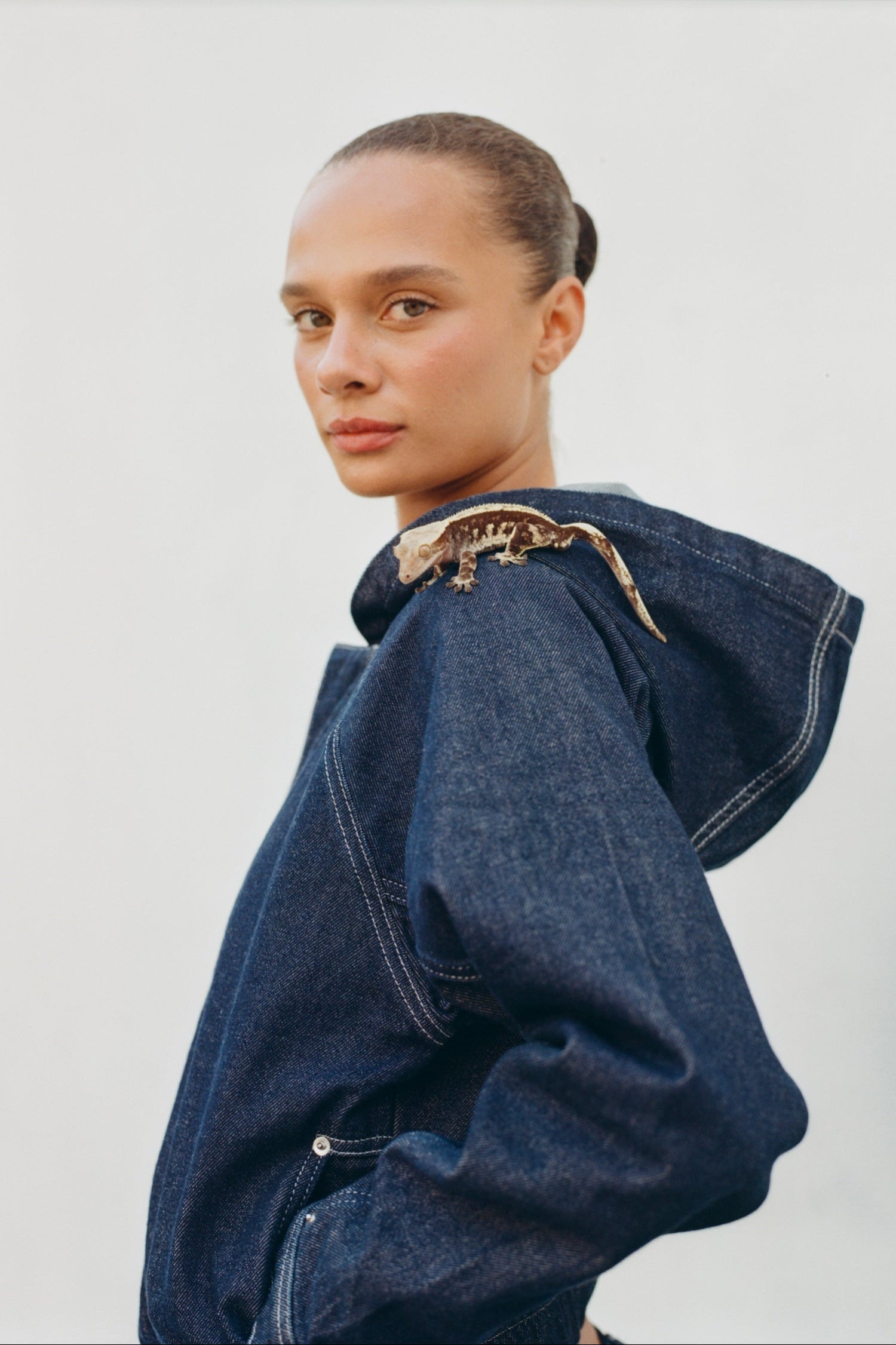 The Joan Denim Bomber Jacket, Indigo Rinse
