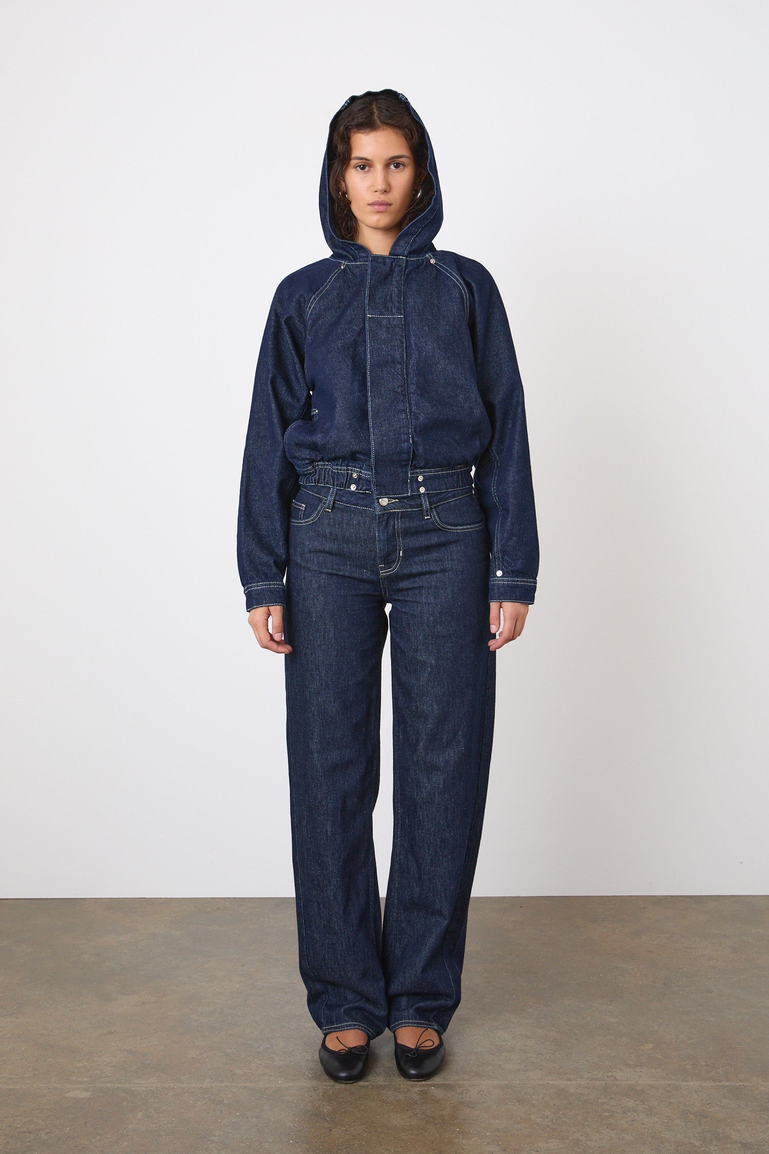 The Joan Denim Bomber Jacket, Indigo Rinse