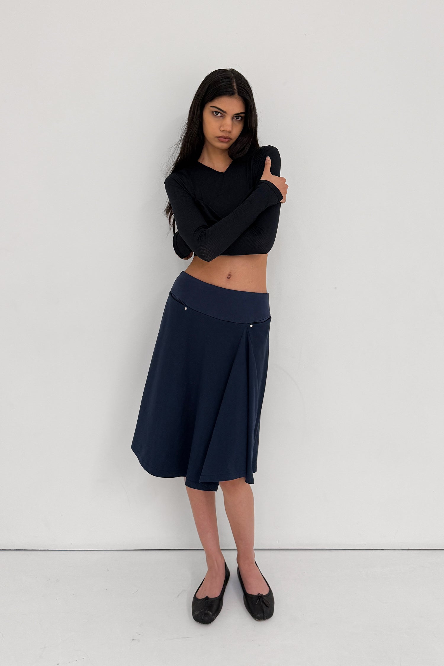 The Joni Midi Skirt, Navy