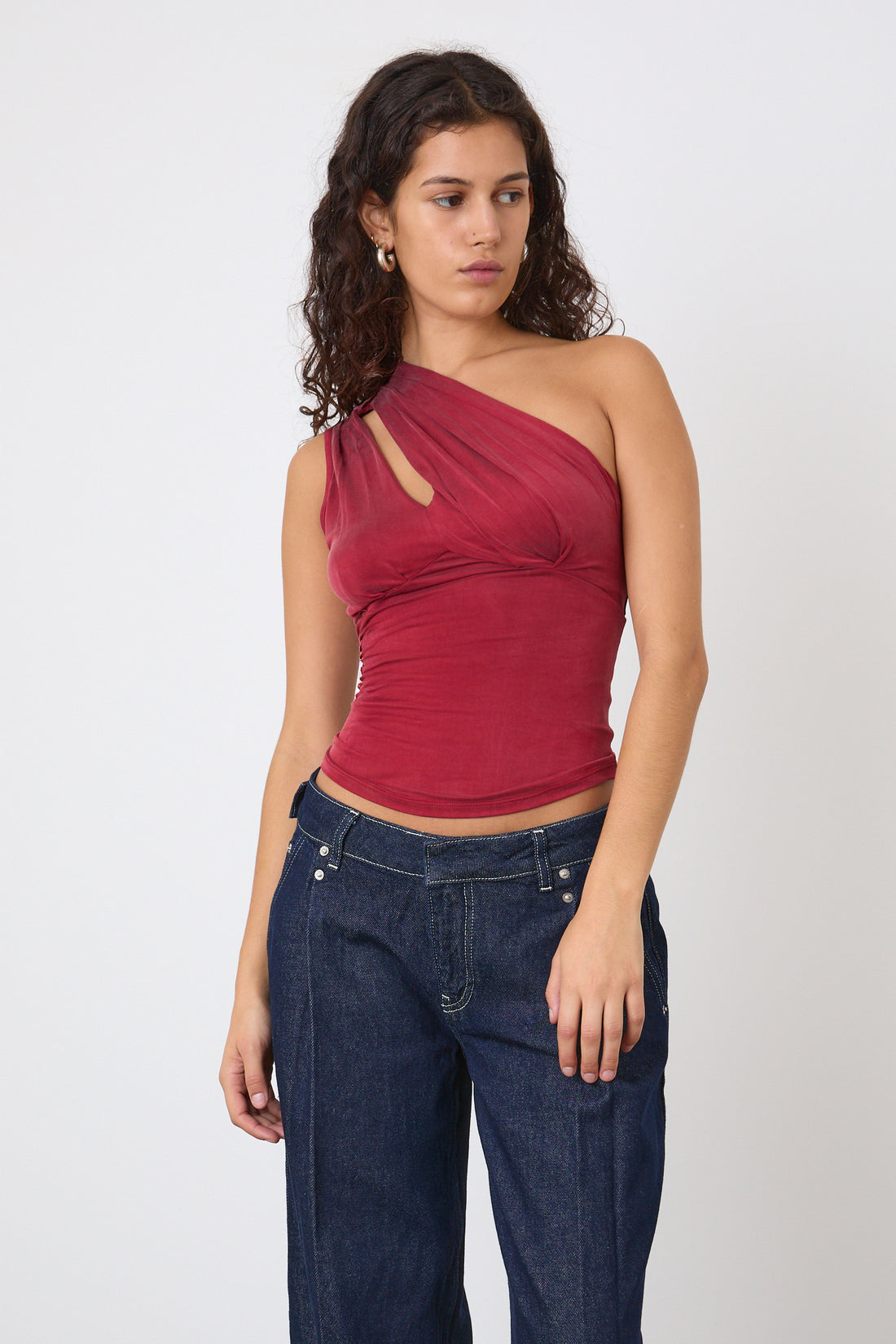 Kylie Asymmetric Top, Red Sandstone