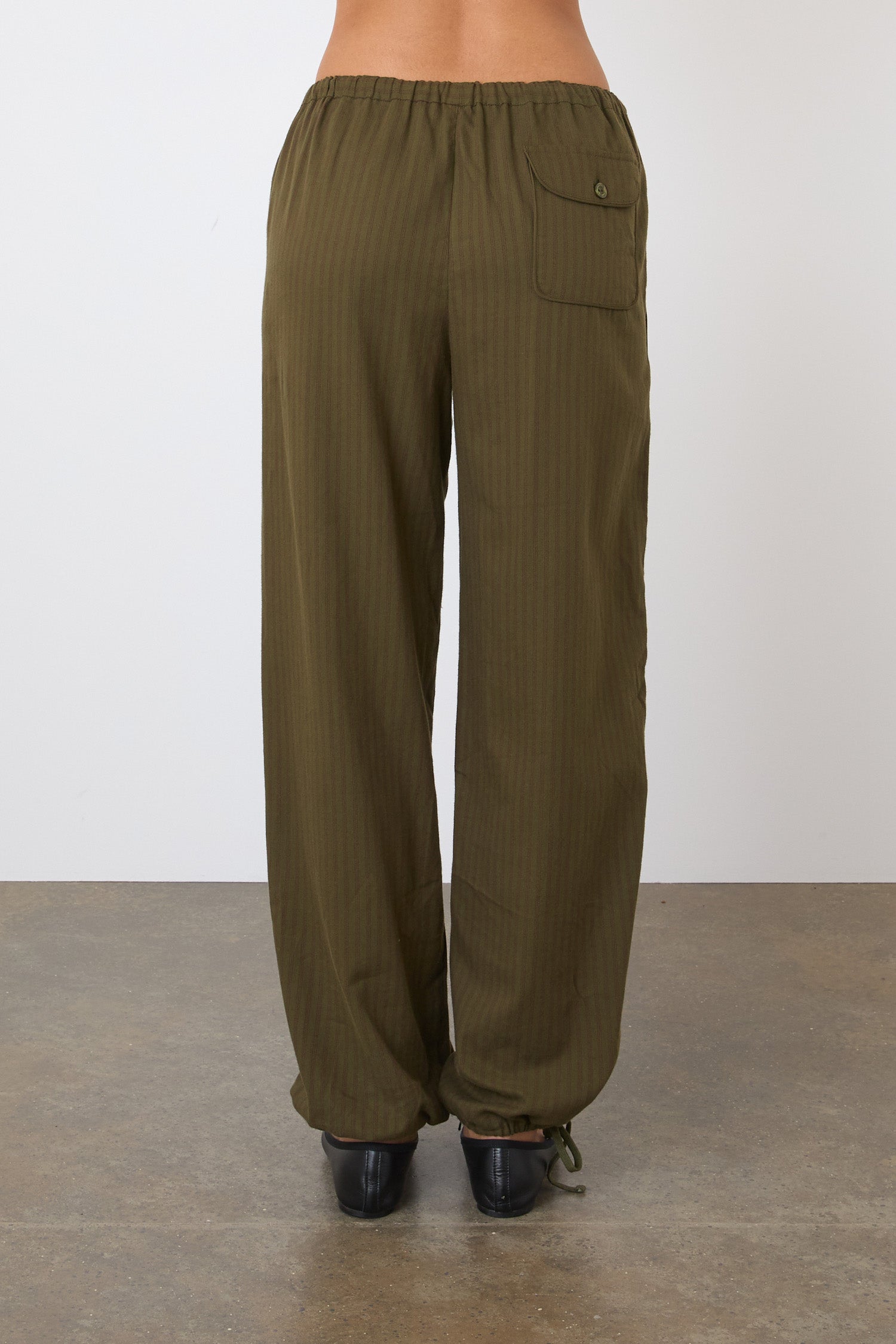The Coppola Lounge Trousers, Olive and Fig Stripe
