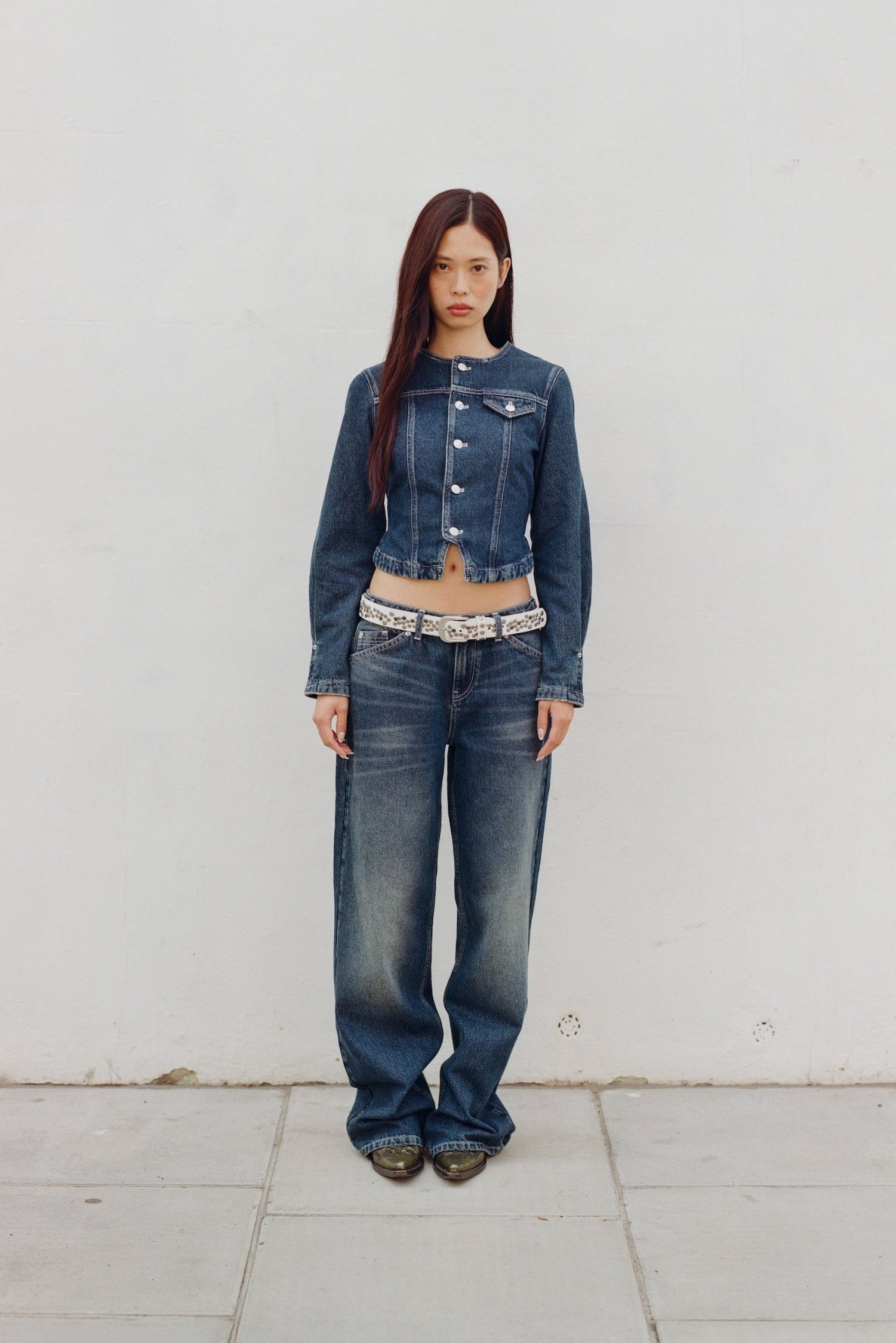 The Goldie Relaxed Leg Jeans, Dark Fade