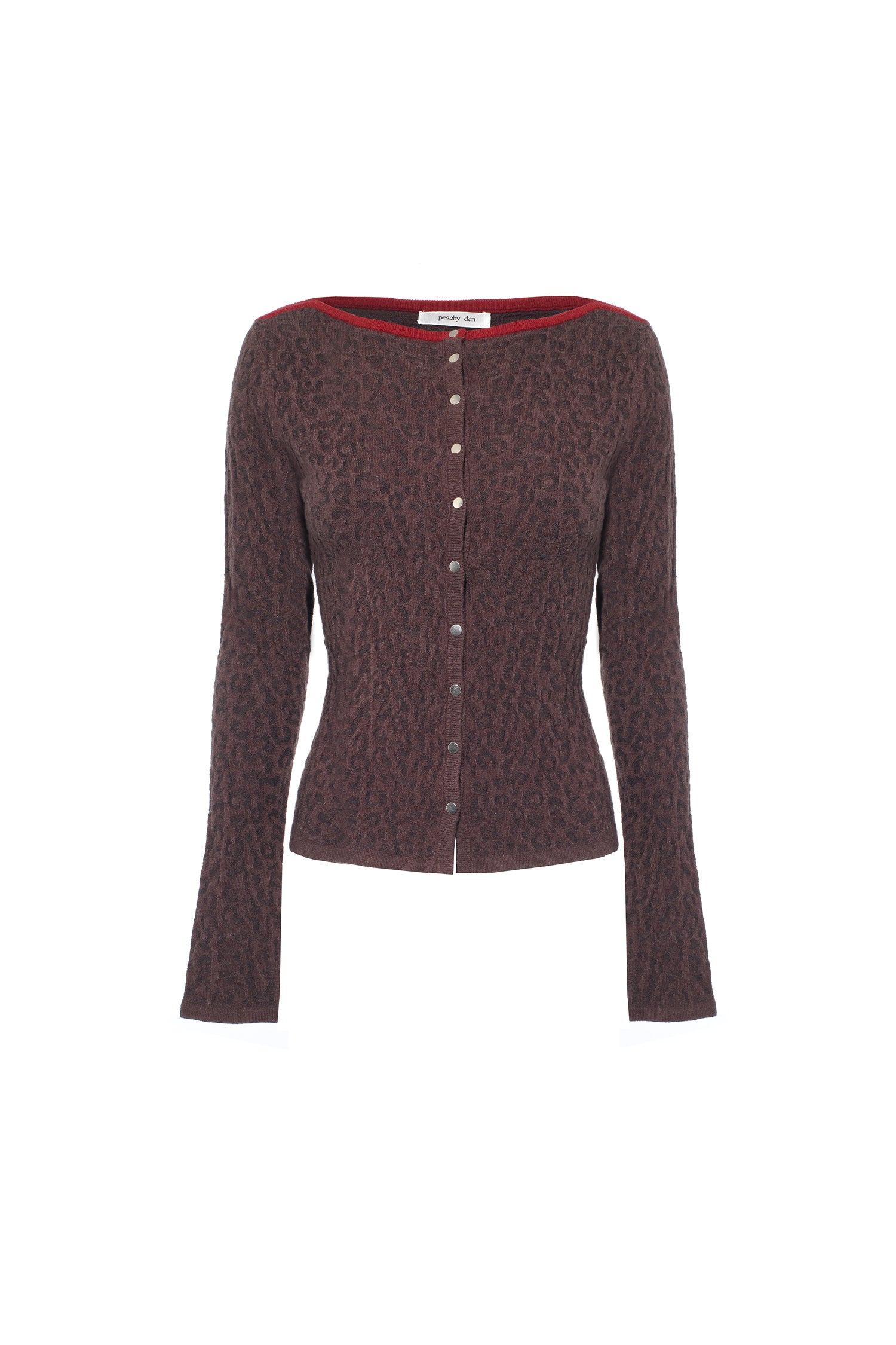 The Kitt Thermal Cardigan, Brown Leopard