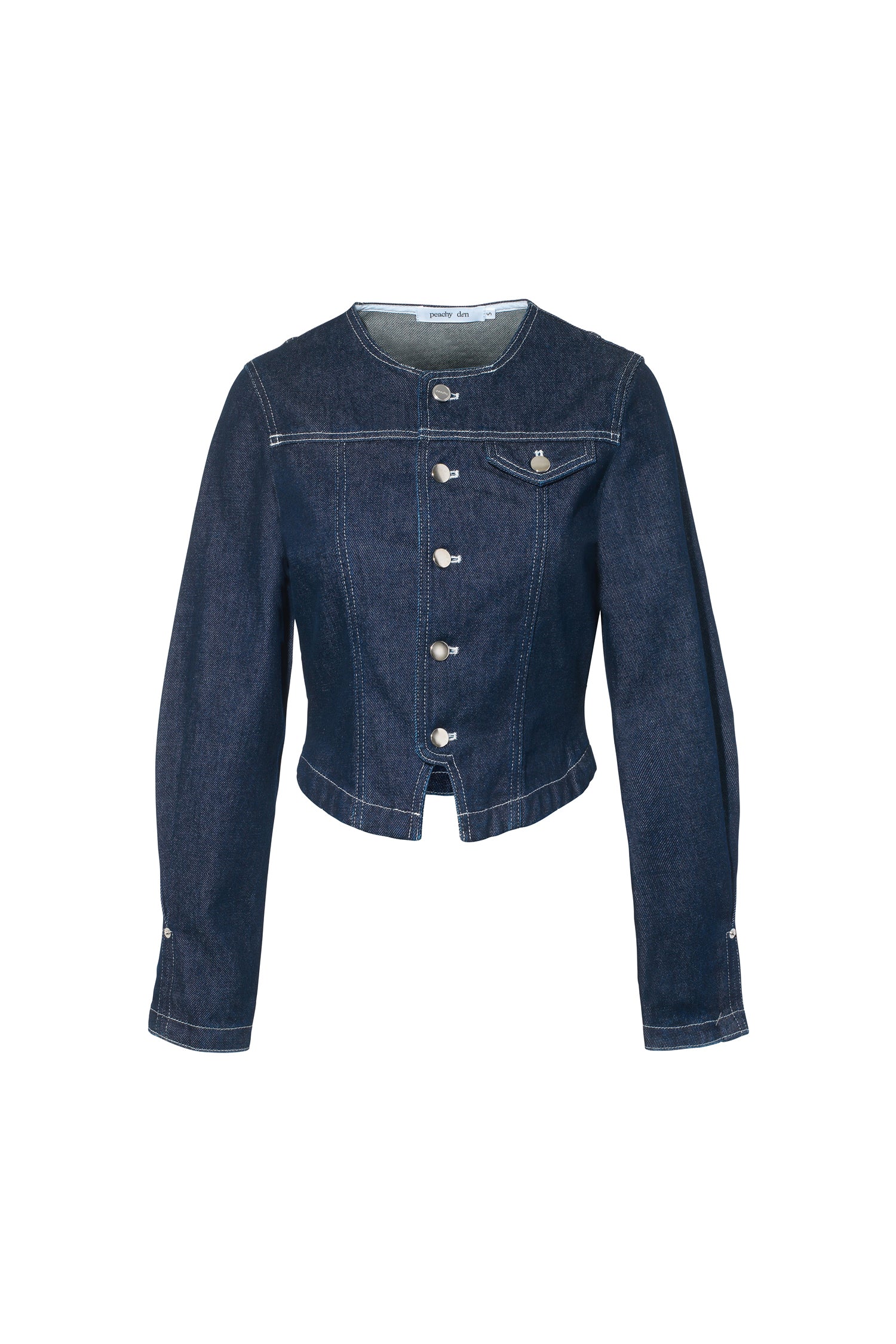 The Goldie Fitted Denim Jacket, Indigo Rinse