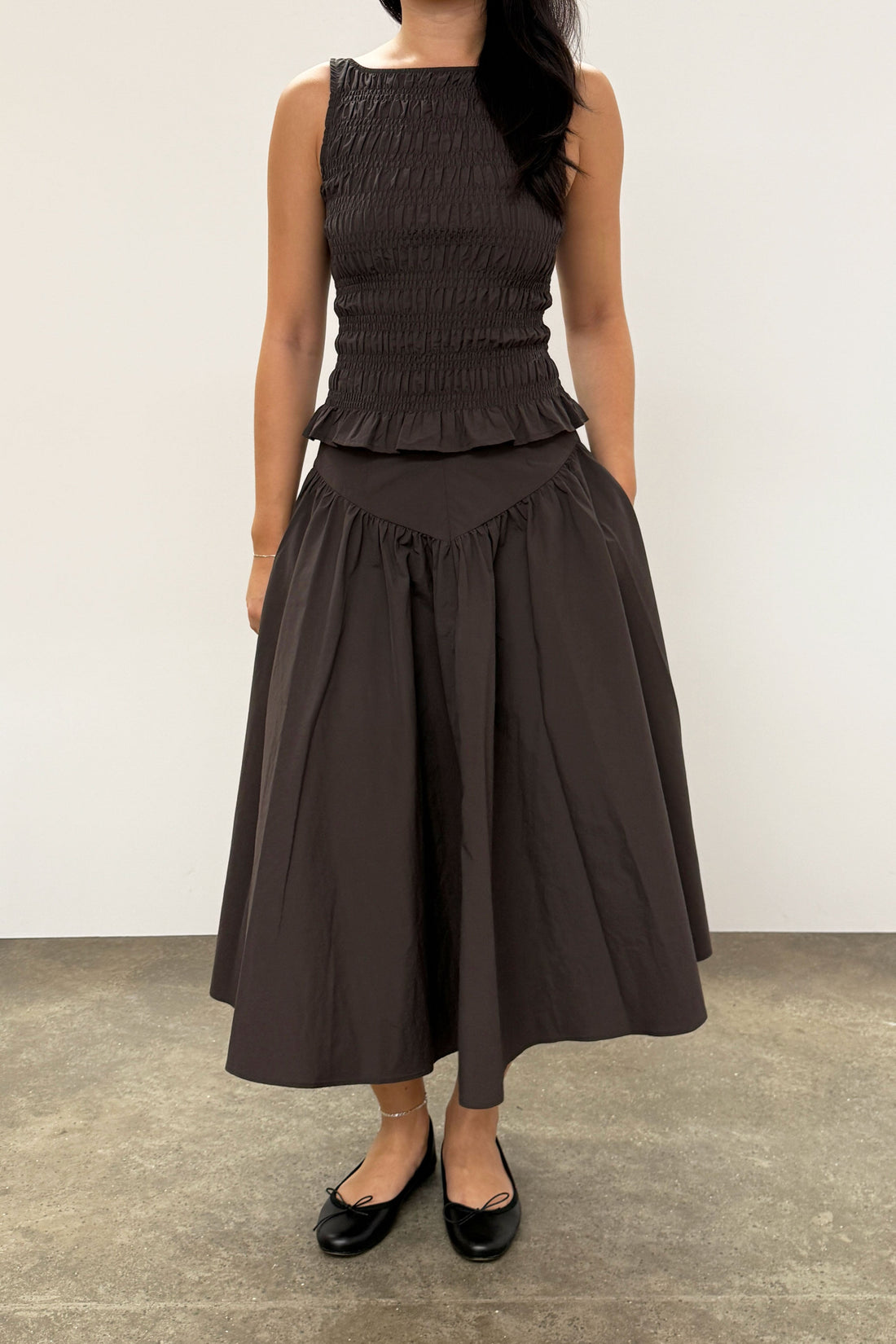 The Deba Midi Skirt, Chestnut