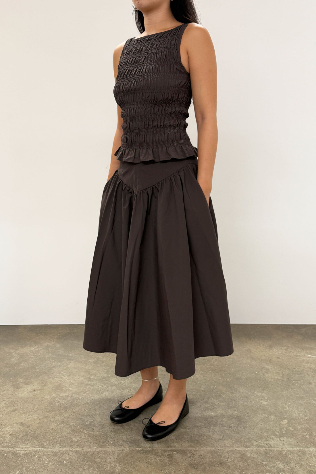 The Deba Midi Skirt, Chestnut