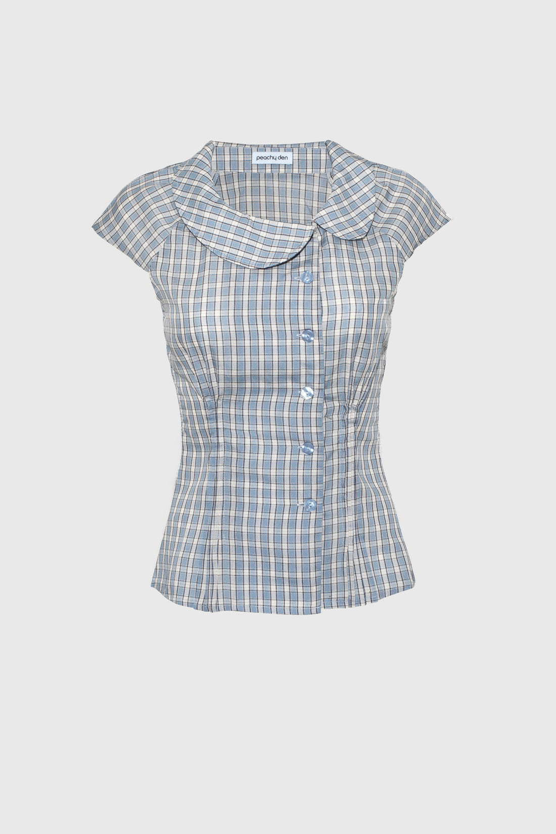 Missy Asymmetric Blouse, Check