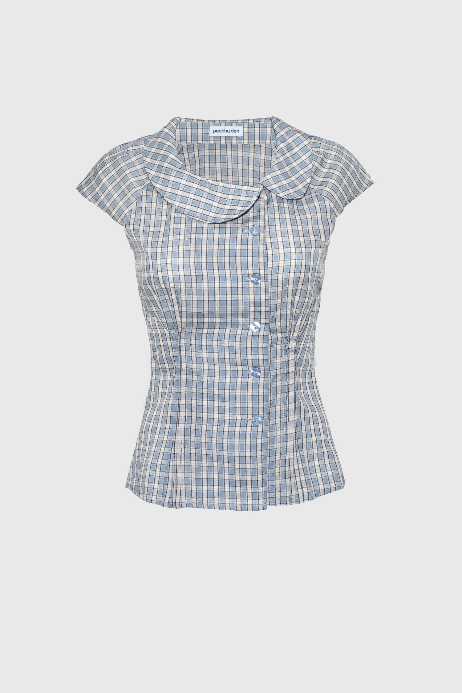 Missy Asymmetric Blouse, Check