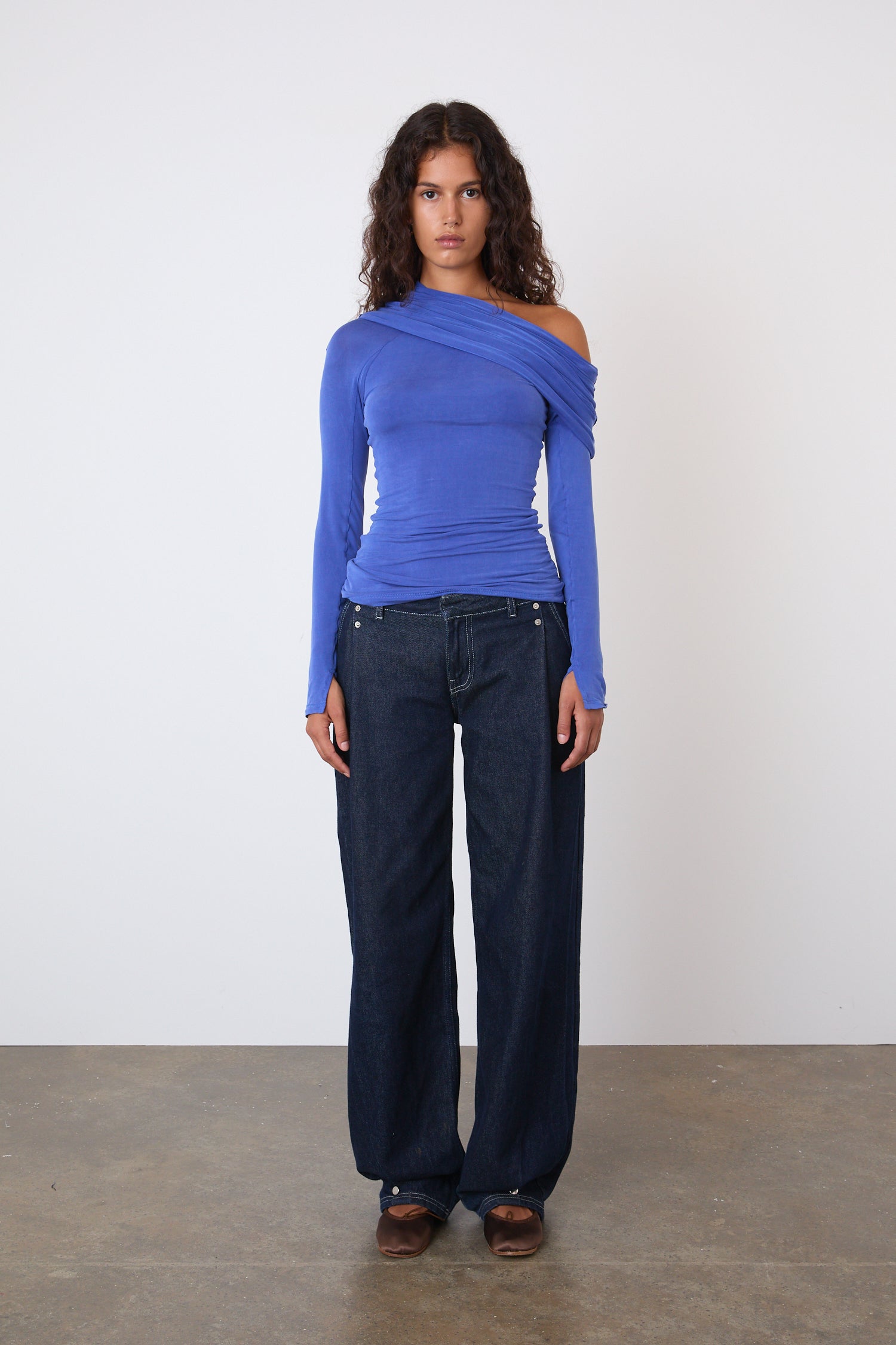 Kylie Cold Shoulder Top, Lapis