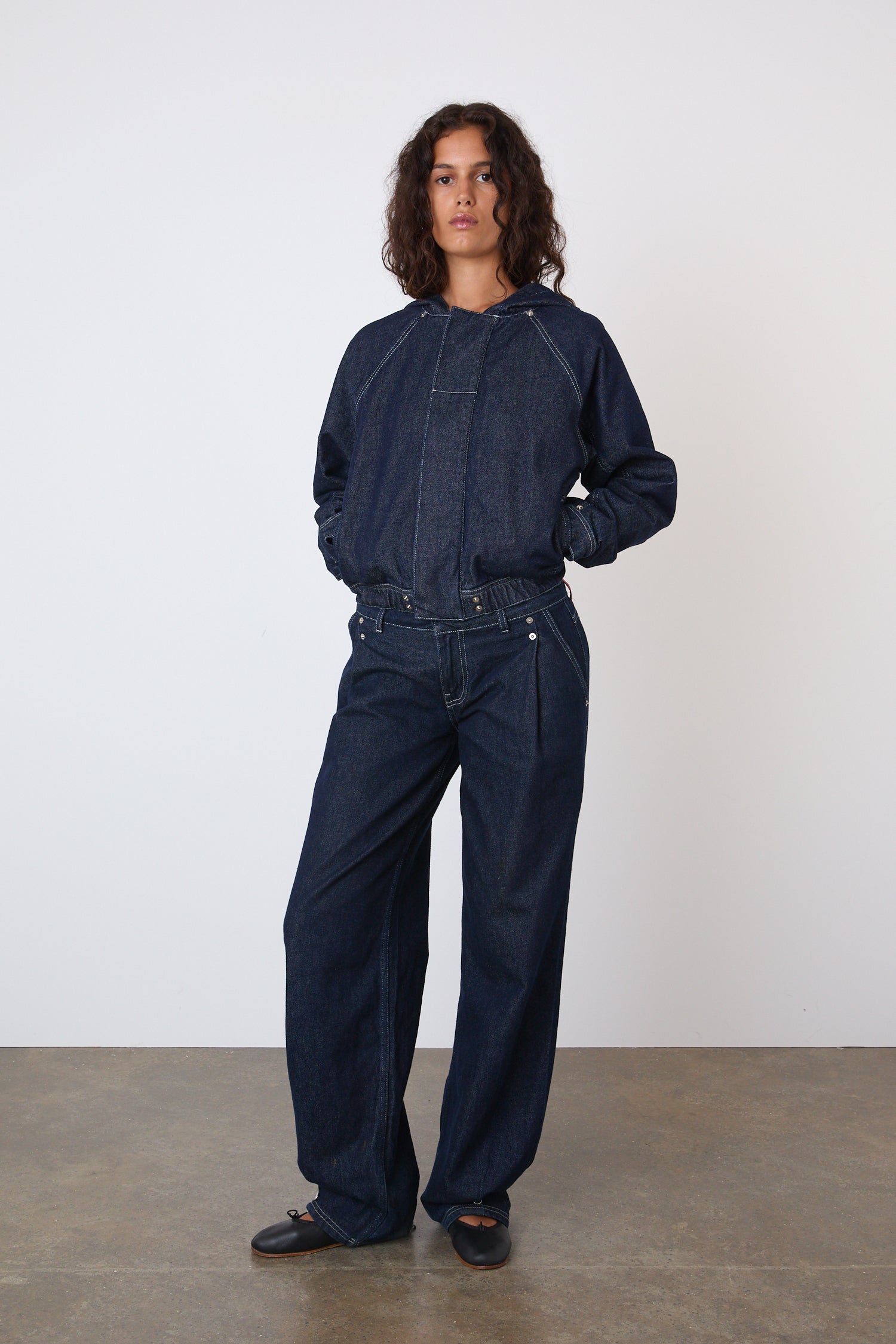 The Joan Denim Bomber Jacket, Indigo Rinse