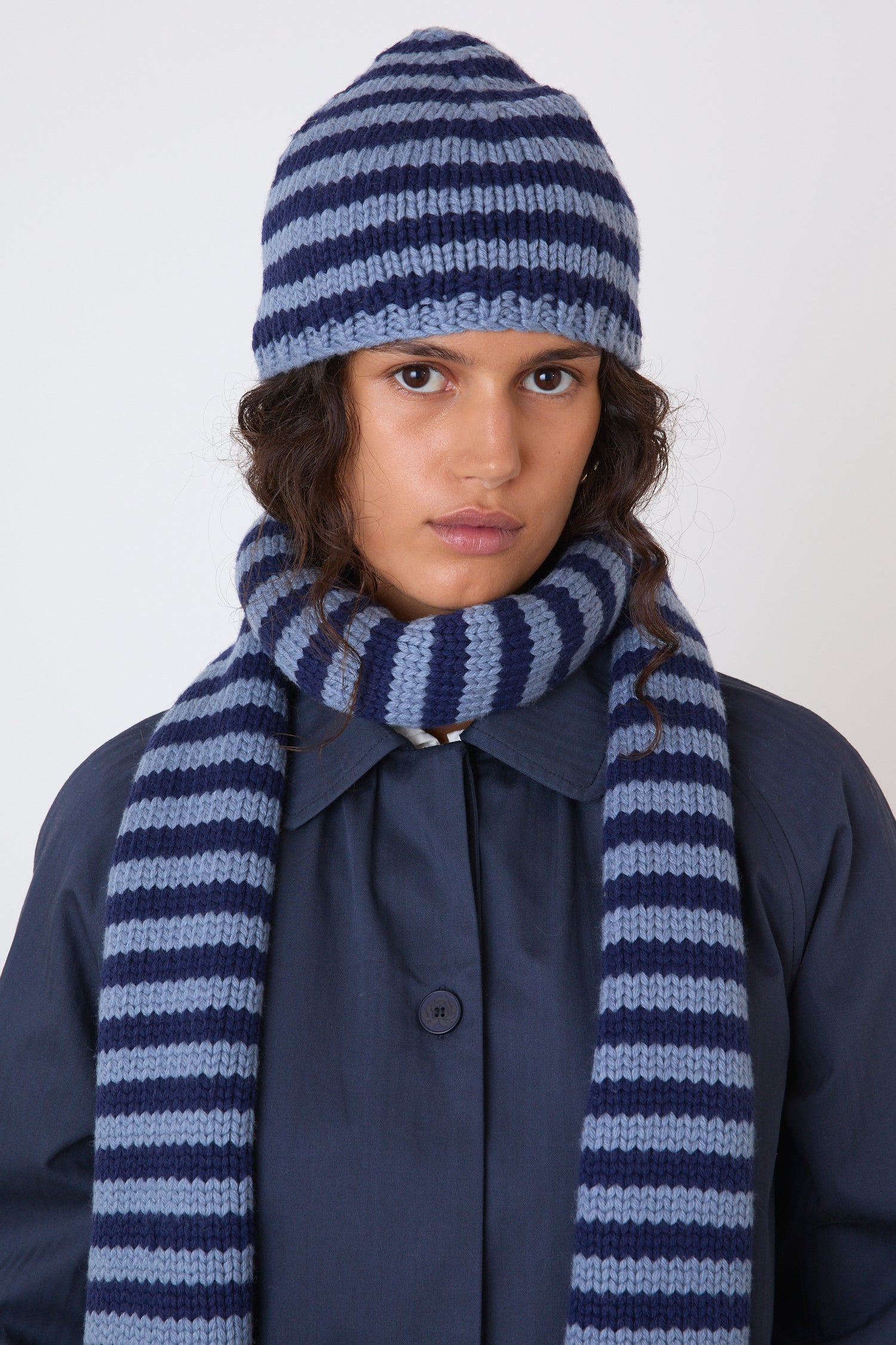 The Annie Knit Scarf & Mittens Set, Army and Navy