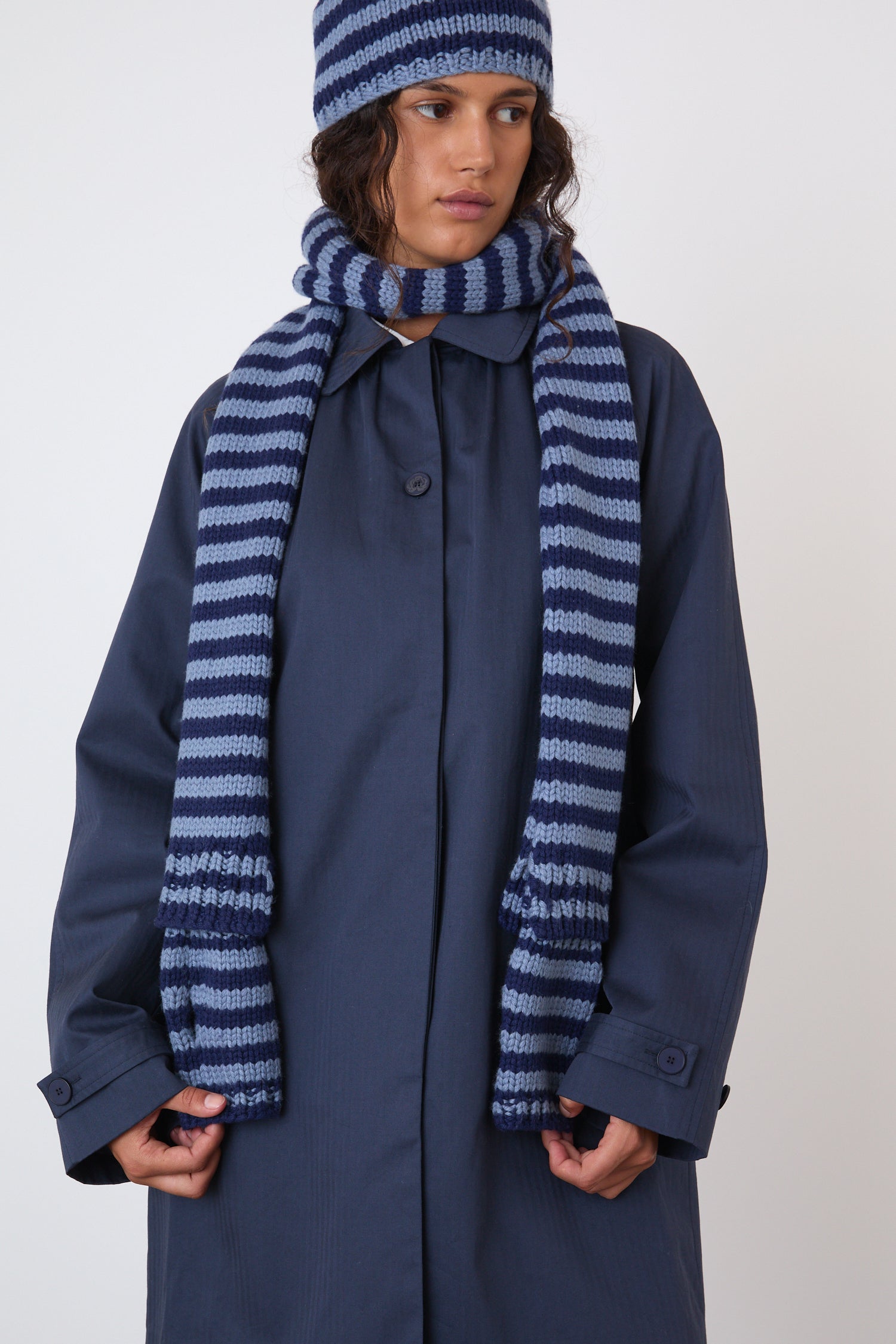 The Annie Knit Scarf & Mittens Set, Army and Navy
