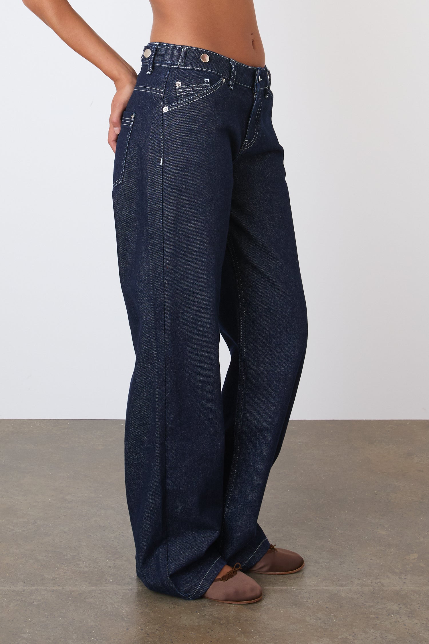 The Goldie Wide Leg Jeans, Indigo Rinse