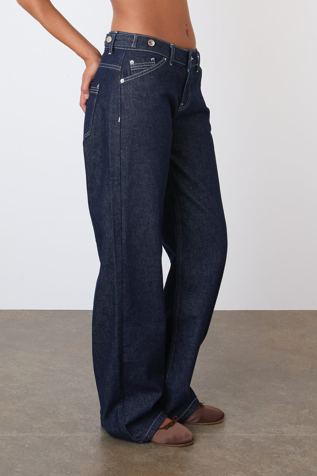 The Goldie Relaxed Leg Jeans, Indigo Rinse