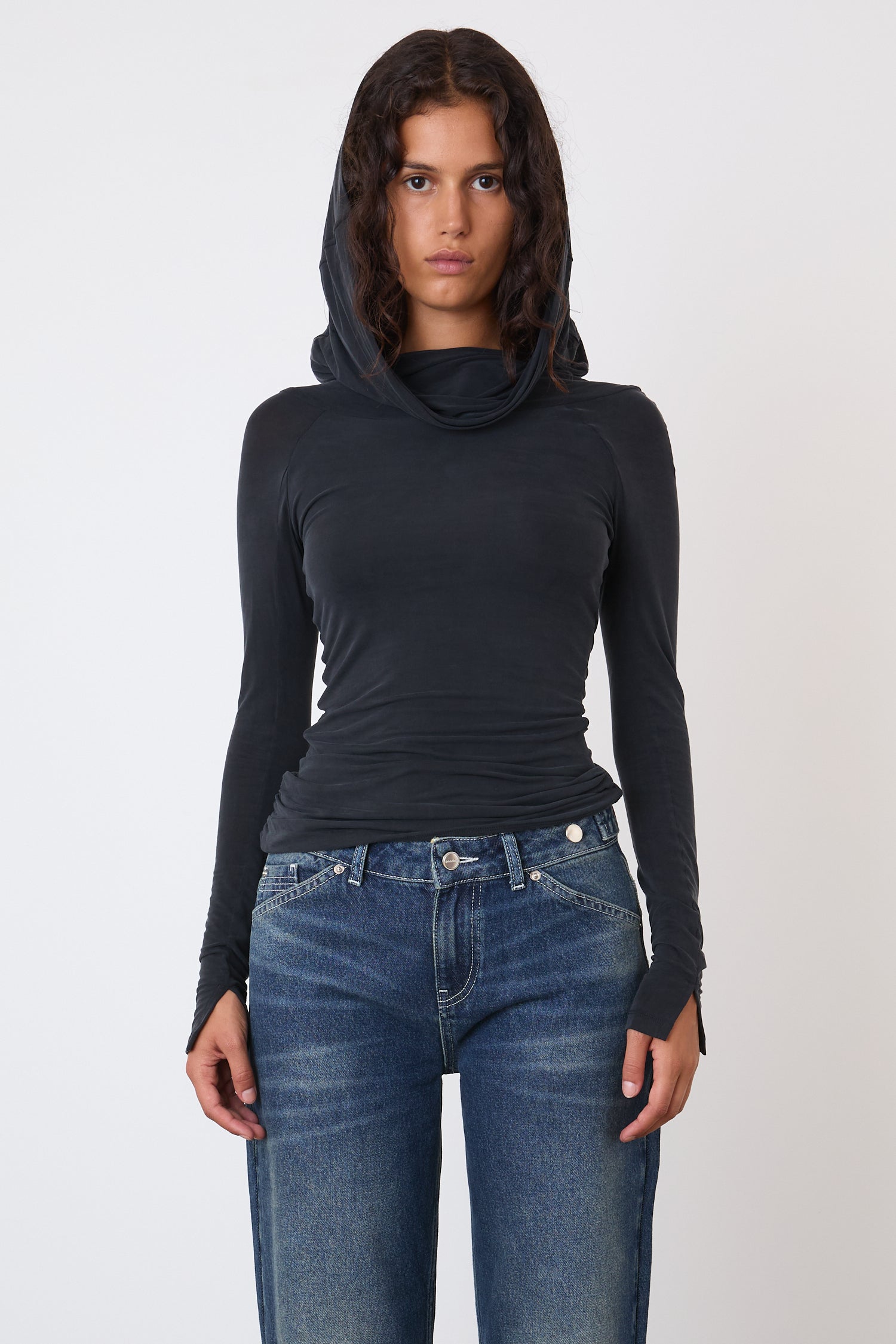 The Kylie Cold Shoulder Top, Graphite – Peachy Den