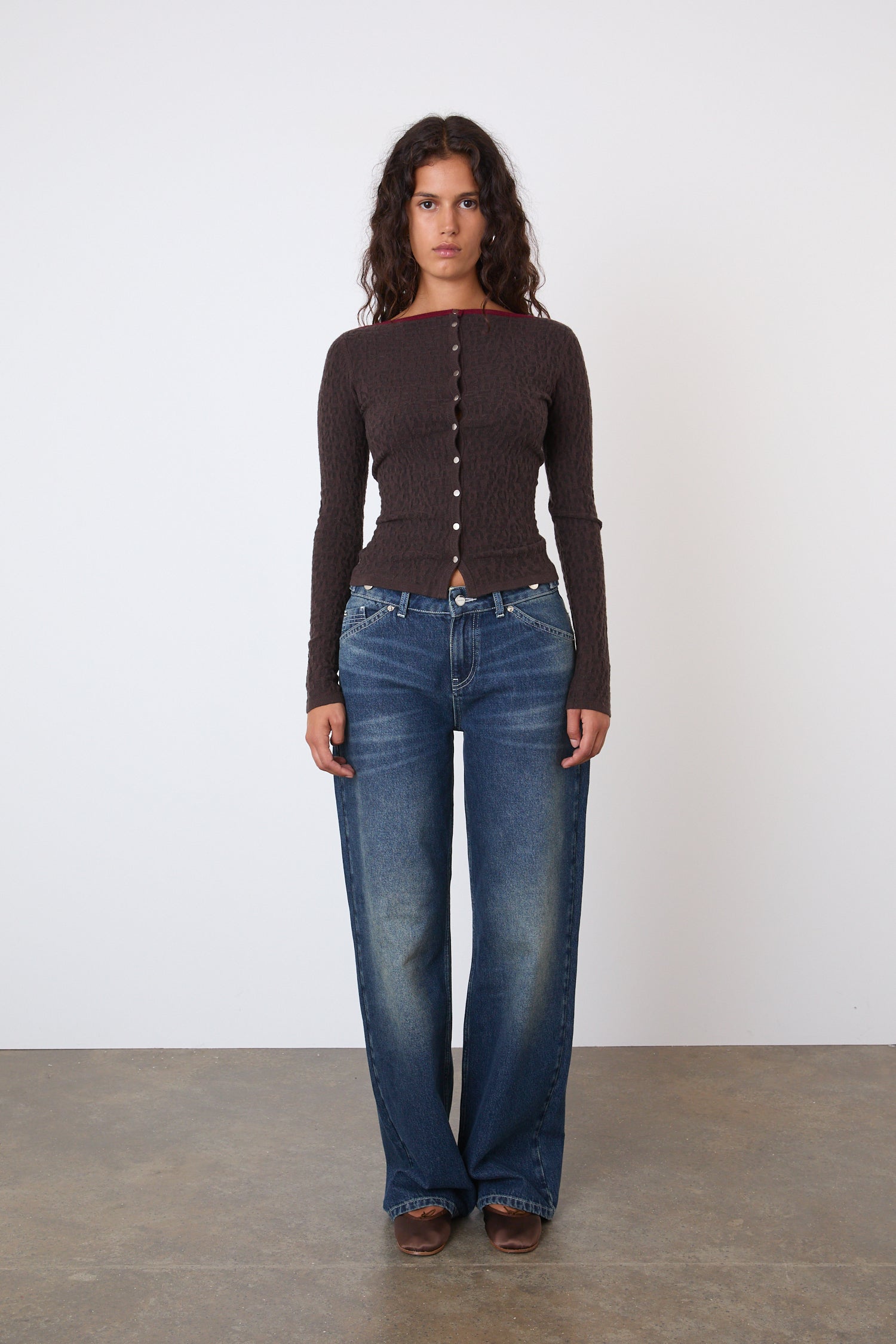 The Kitt Thermal Cardigan, Brown Leopard