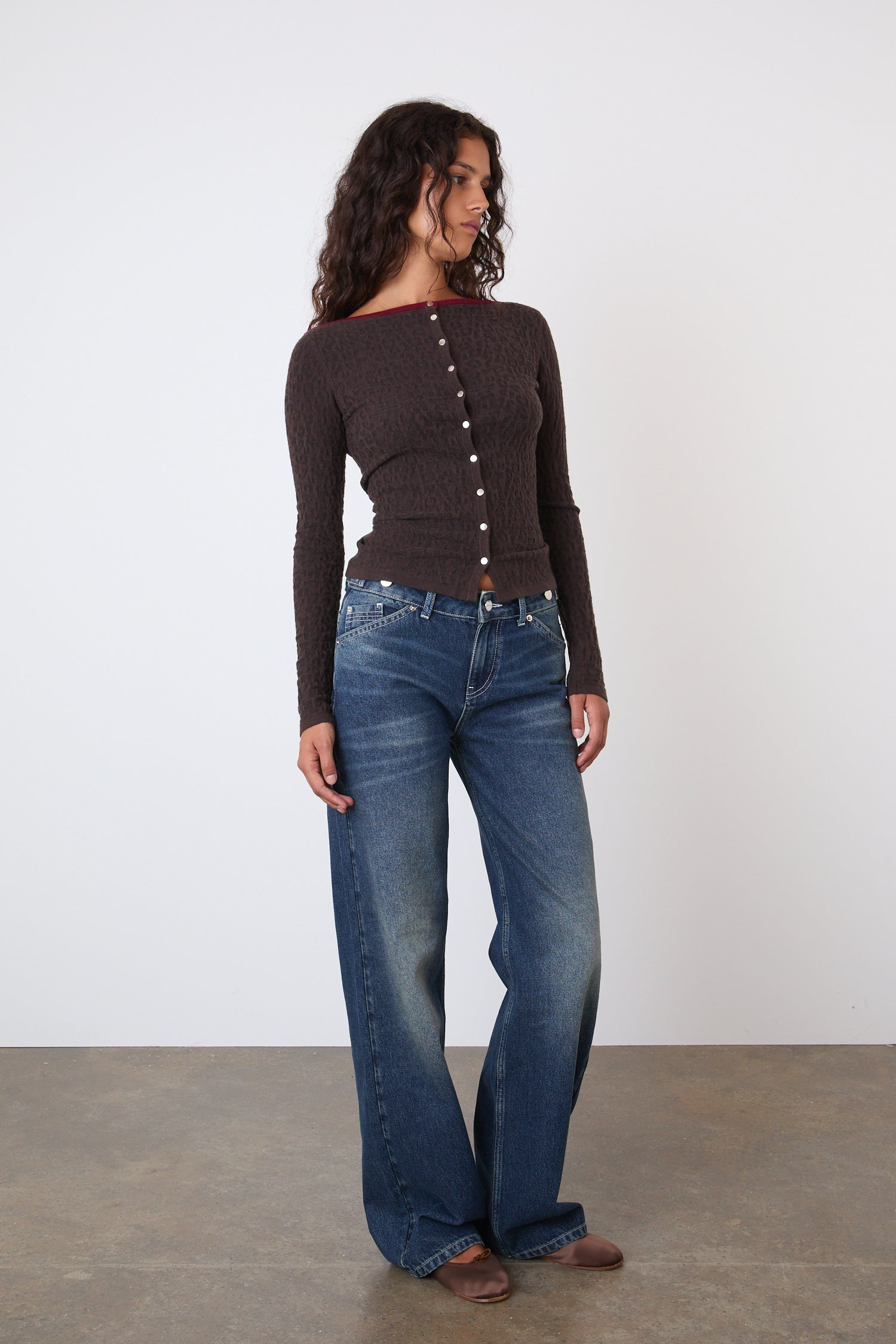 The Kitt Thermal Cardigan, Brown Leopard