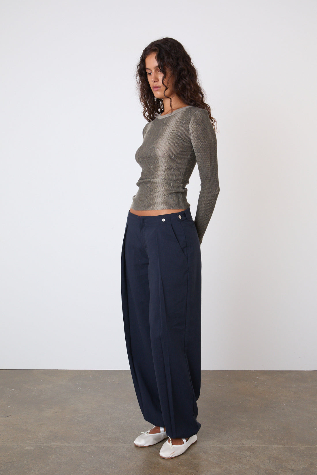 The Lola Drawcord Trousers, Navy