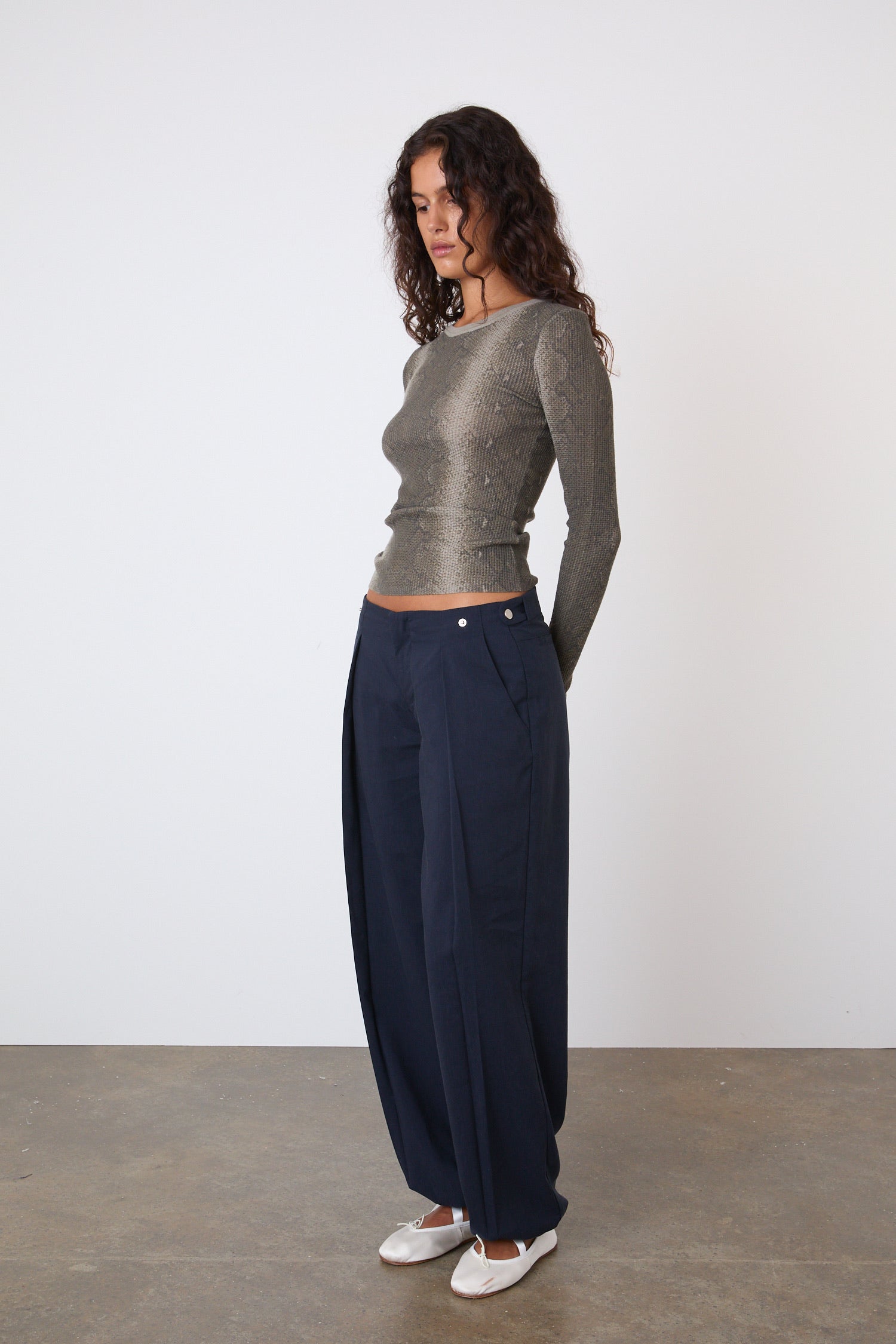 The Lola Drawcord Trousers, Navy