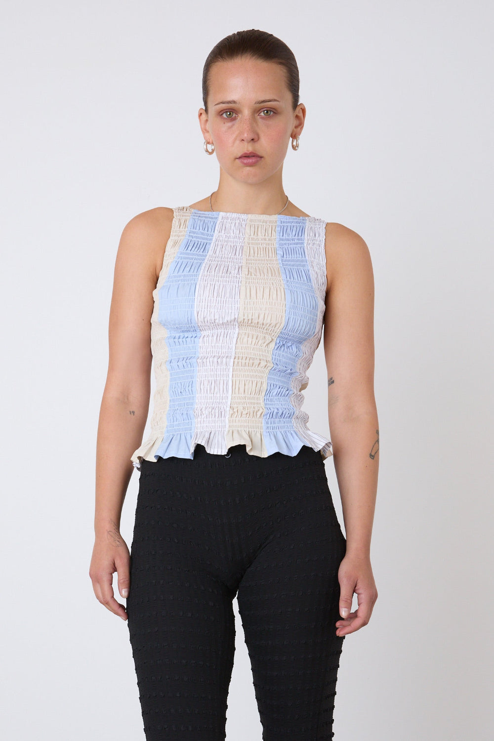 The Deba Stripe Top, Sea Glass