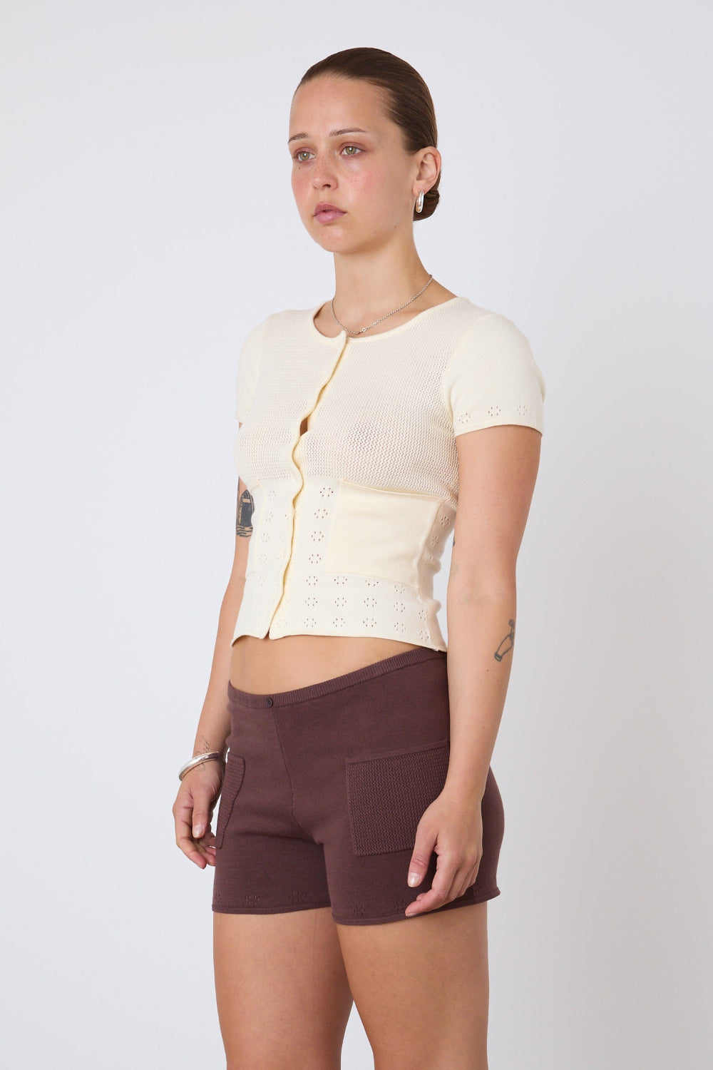 The Marie Knit Polo Top, Cream
