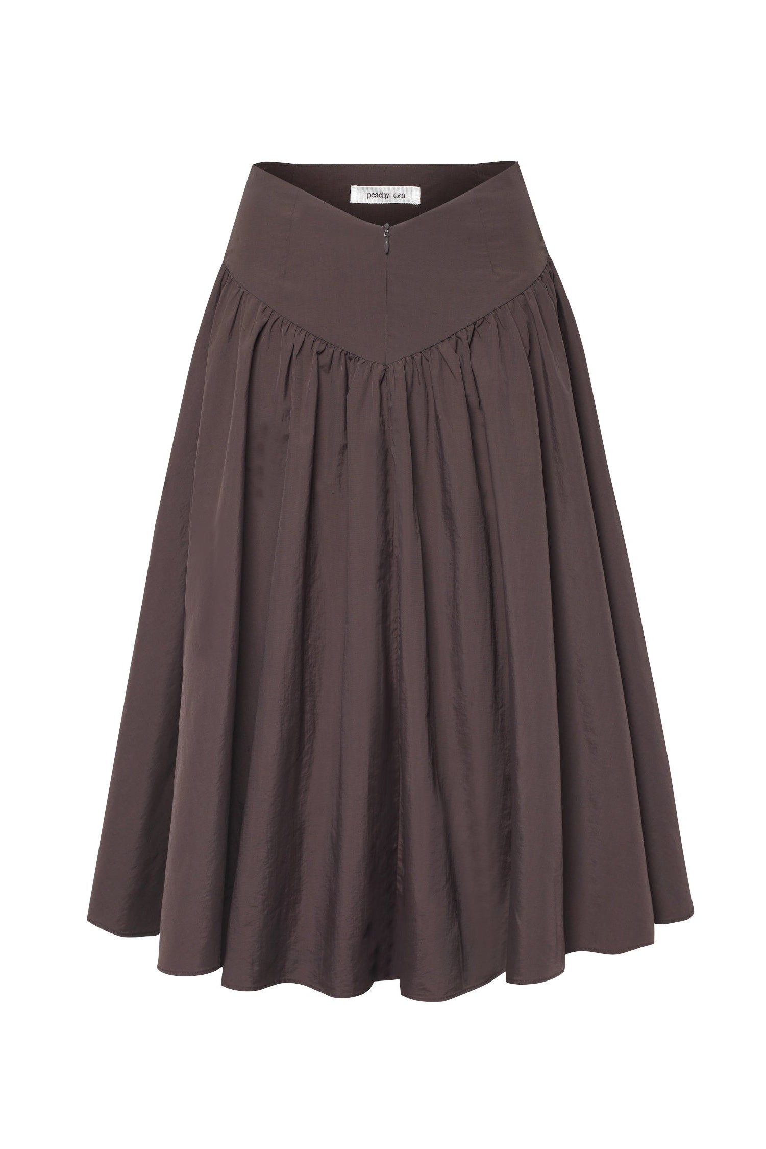 The Deba Midi Skirt, Chestnut | Liberty London Exclusive