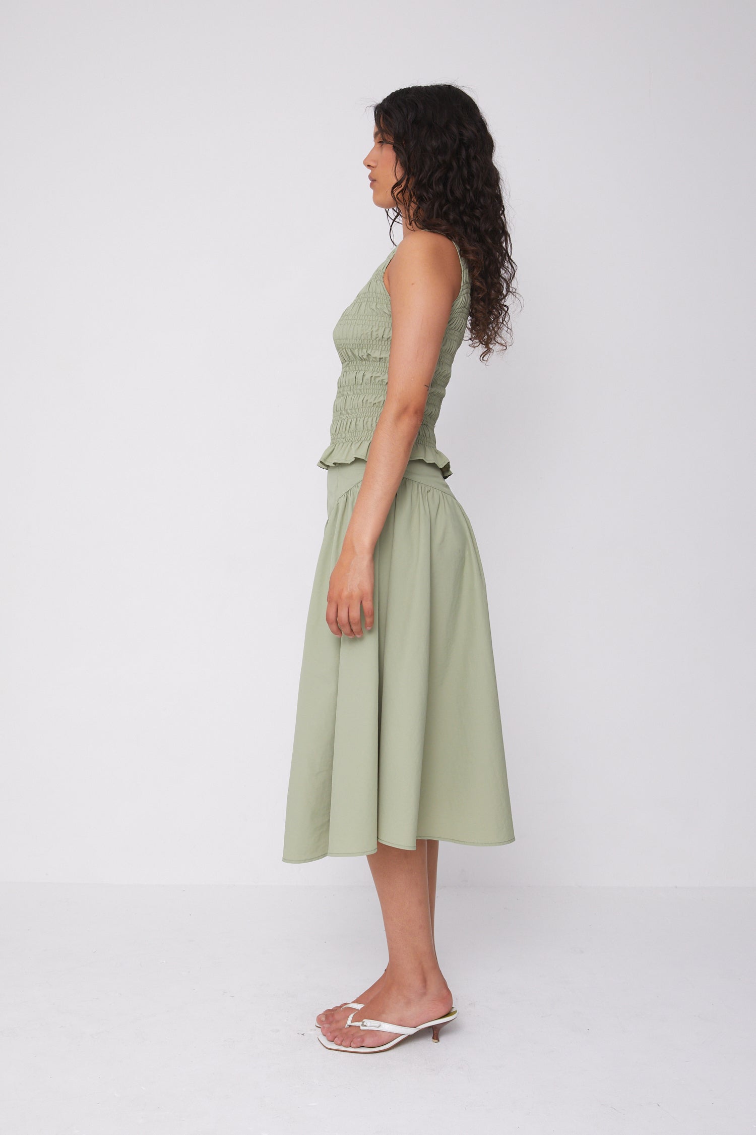 Deba Midi Skirt, Pistachio