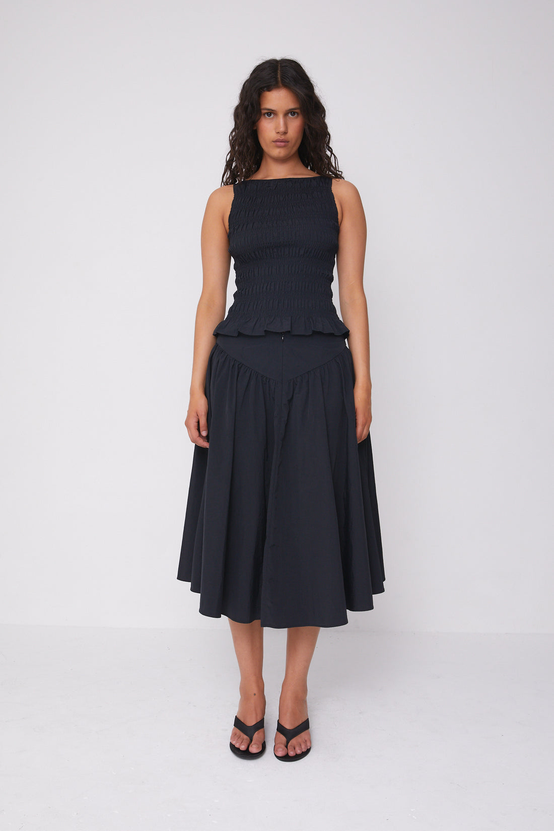 Deba Midi Skirt, Onyx