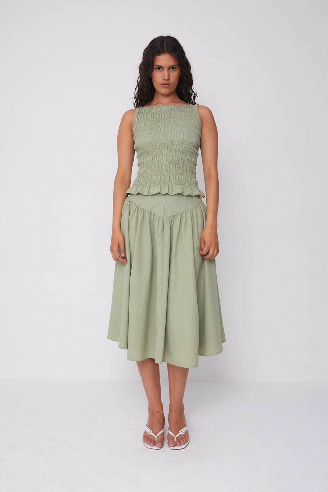 Deba Midi Skirt, Pistachio