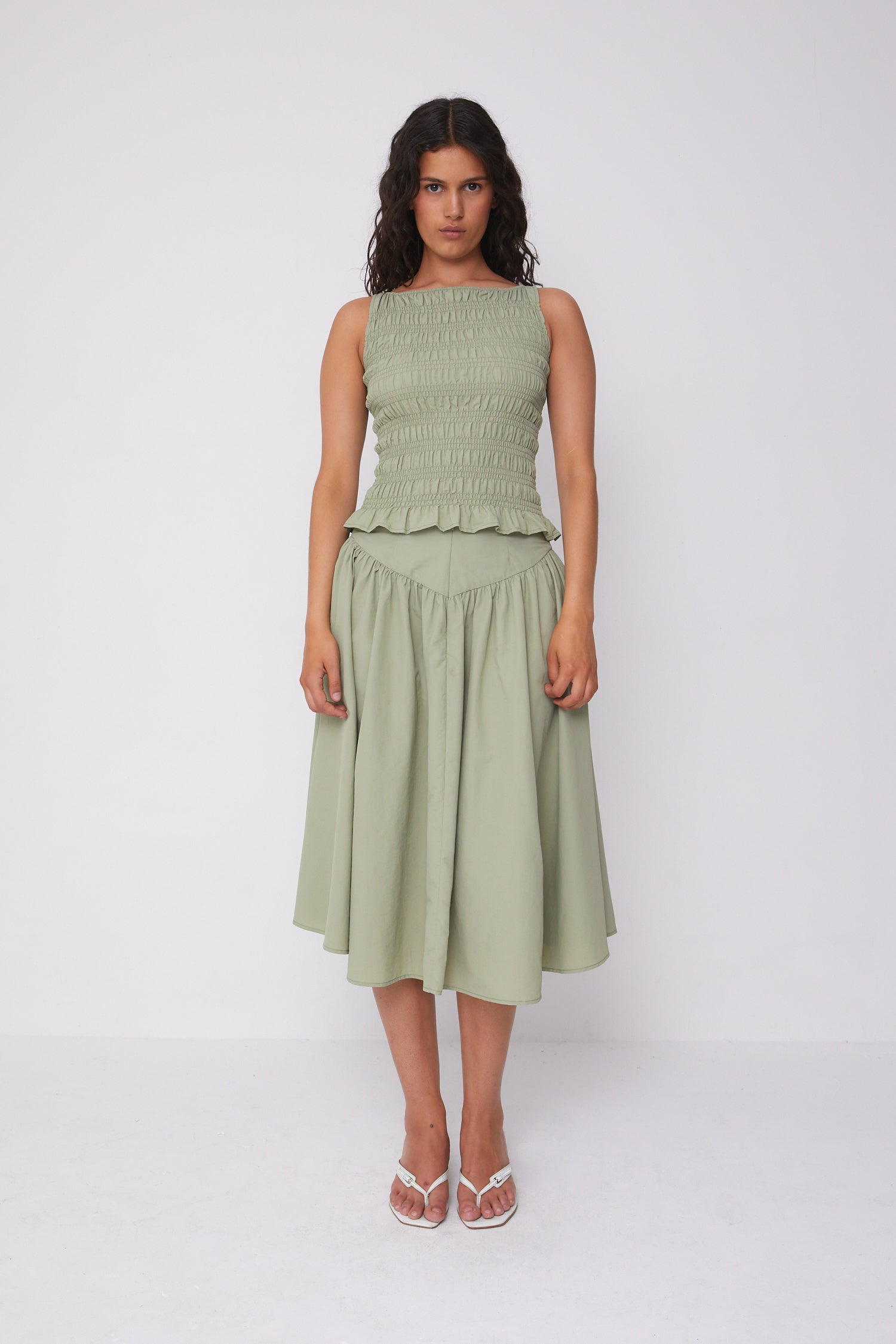 Deba Midi Skirt, Pistachio
