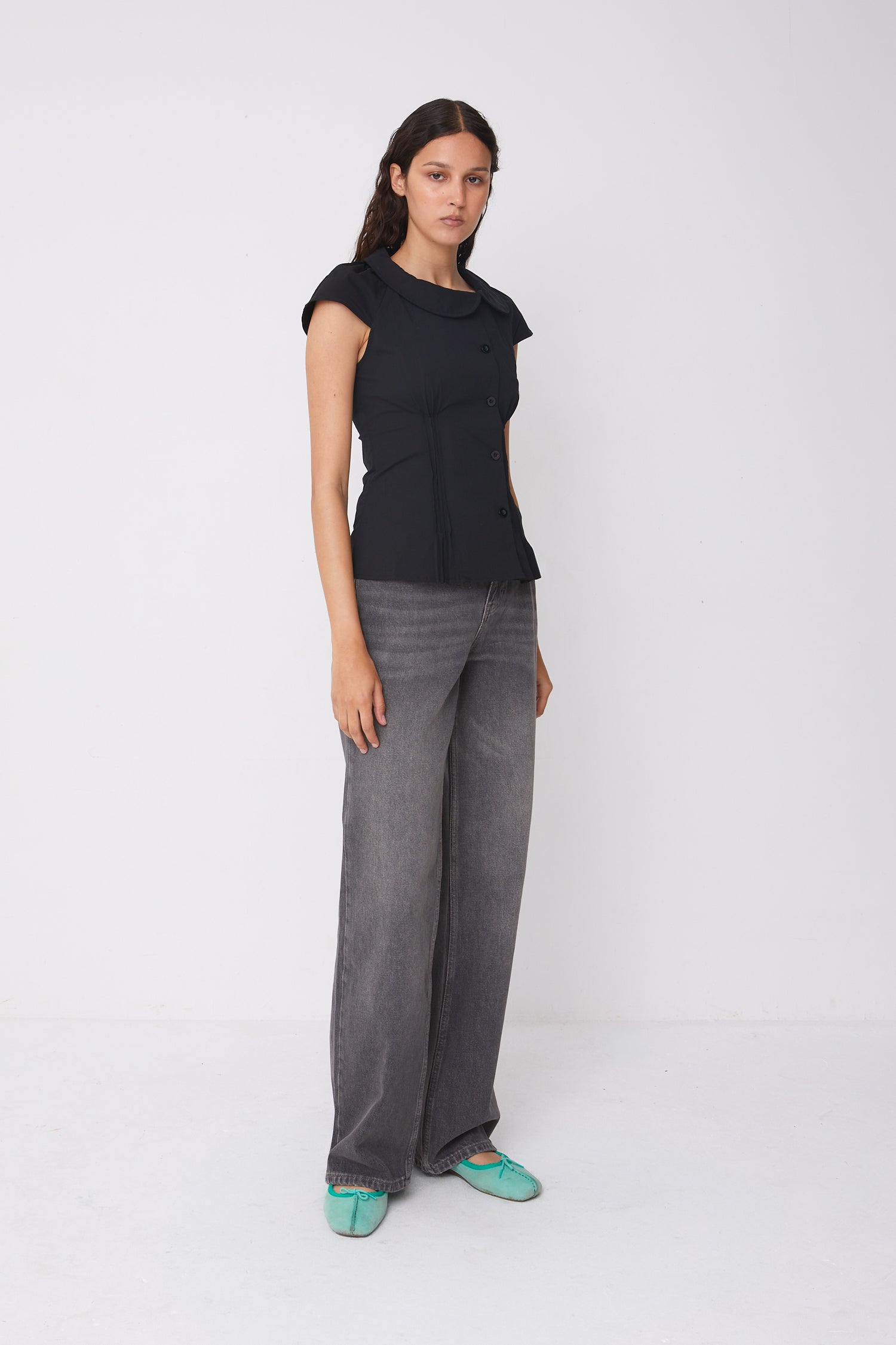 Missy Asymmetric Blouse, Onyx