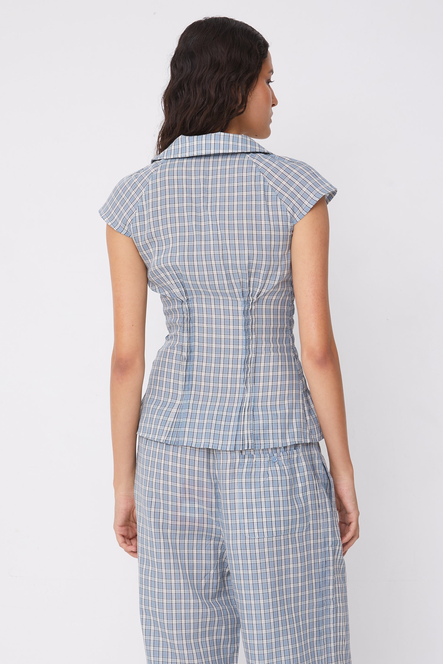 Missy Asymmetric Blouse, Check