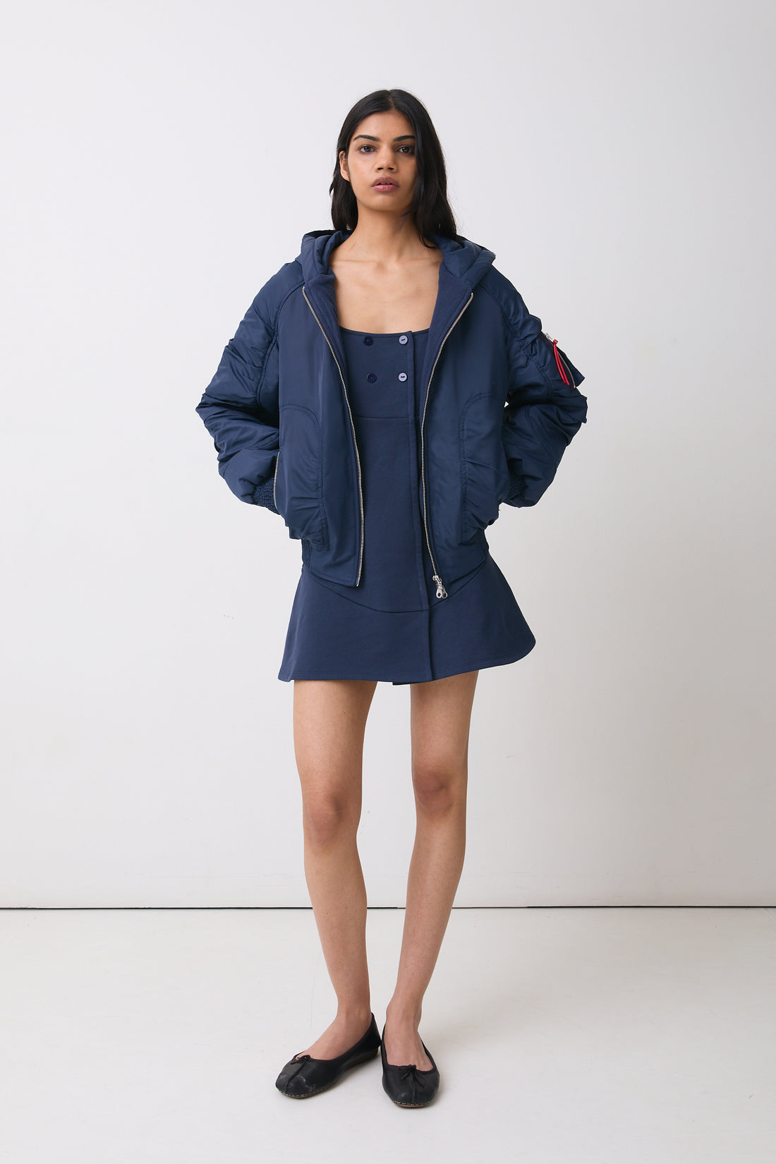 The Joni Button Dress, Navy