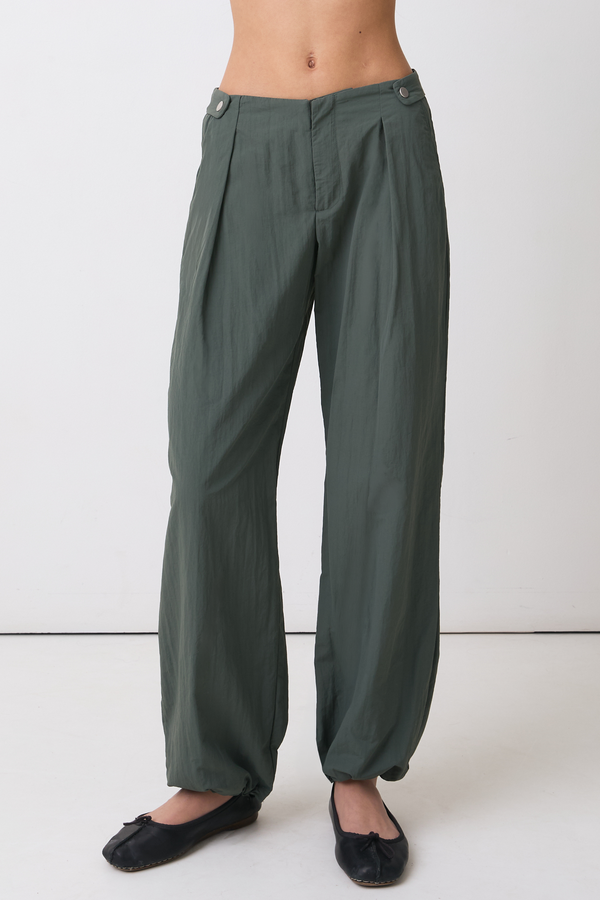 Lola Drawcord Trousers, Slate Green – Peachy Den