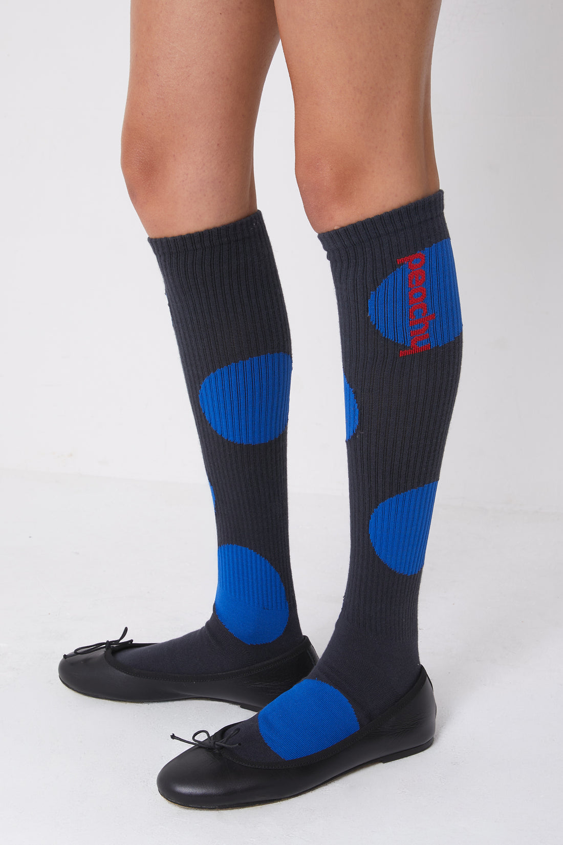 Polka Dot Socks, Blue / Black