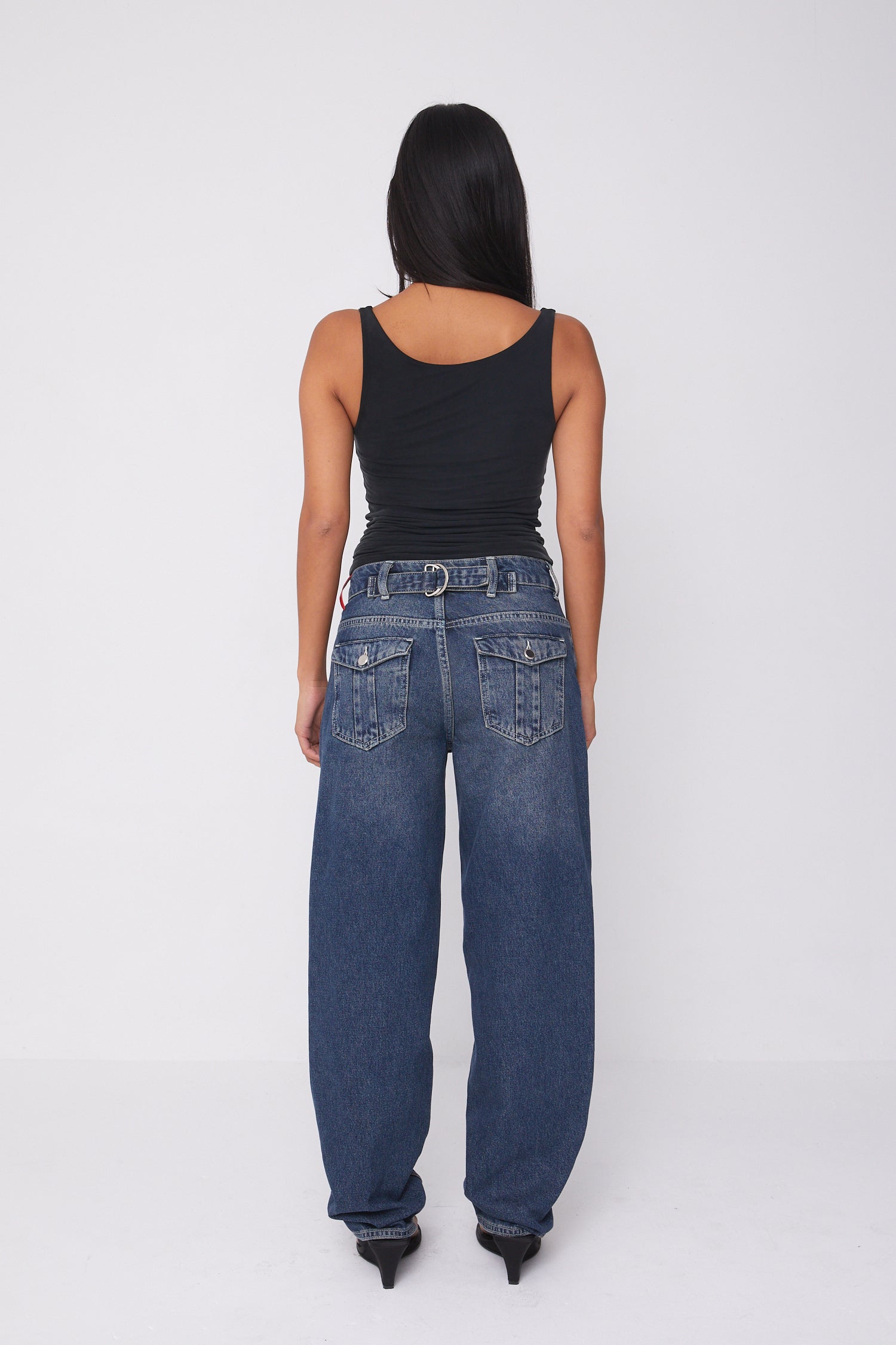 Joan Soft Barrel Jeans, Dark Fade