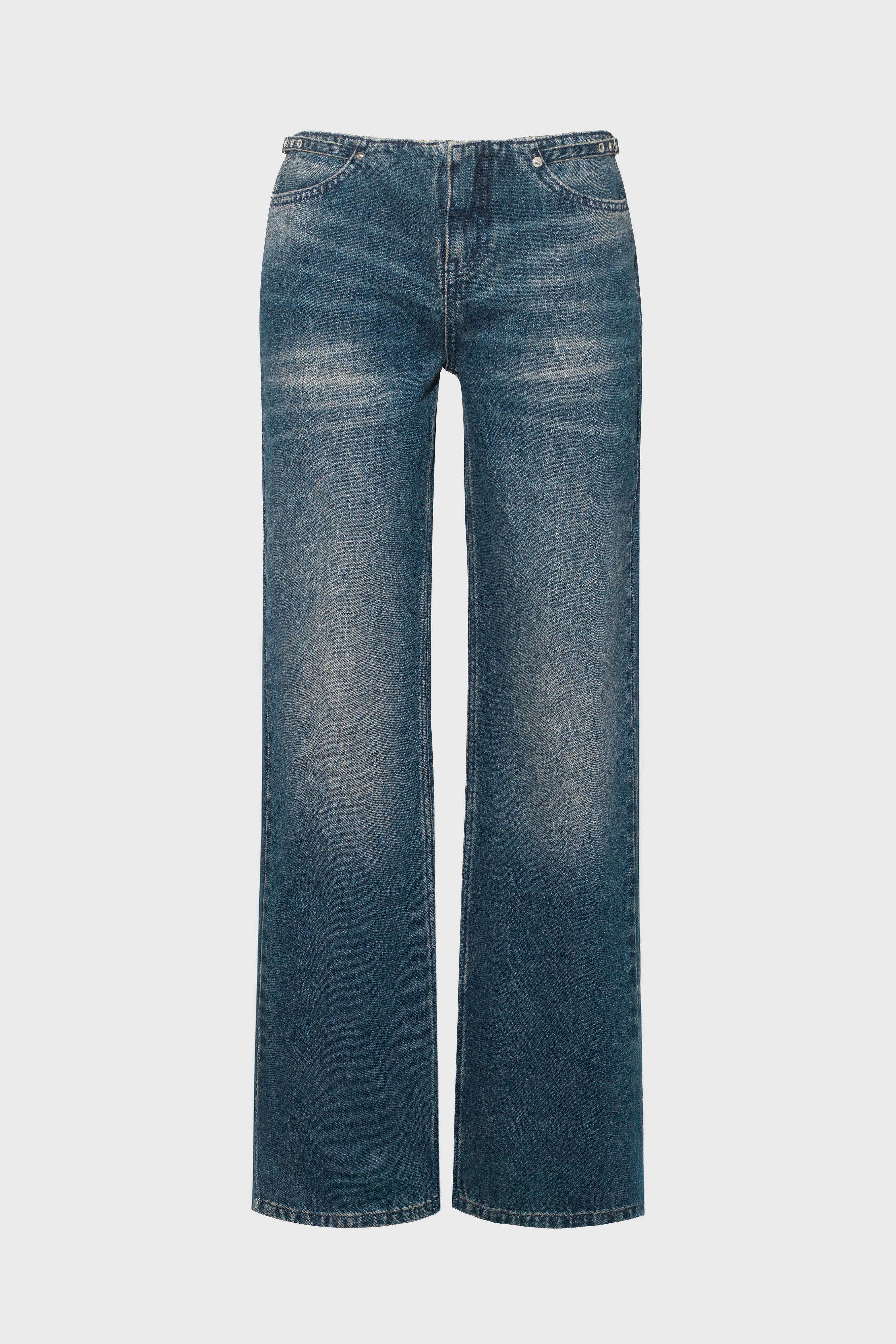 Stevie Low Rise Jeans, Dark Fade