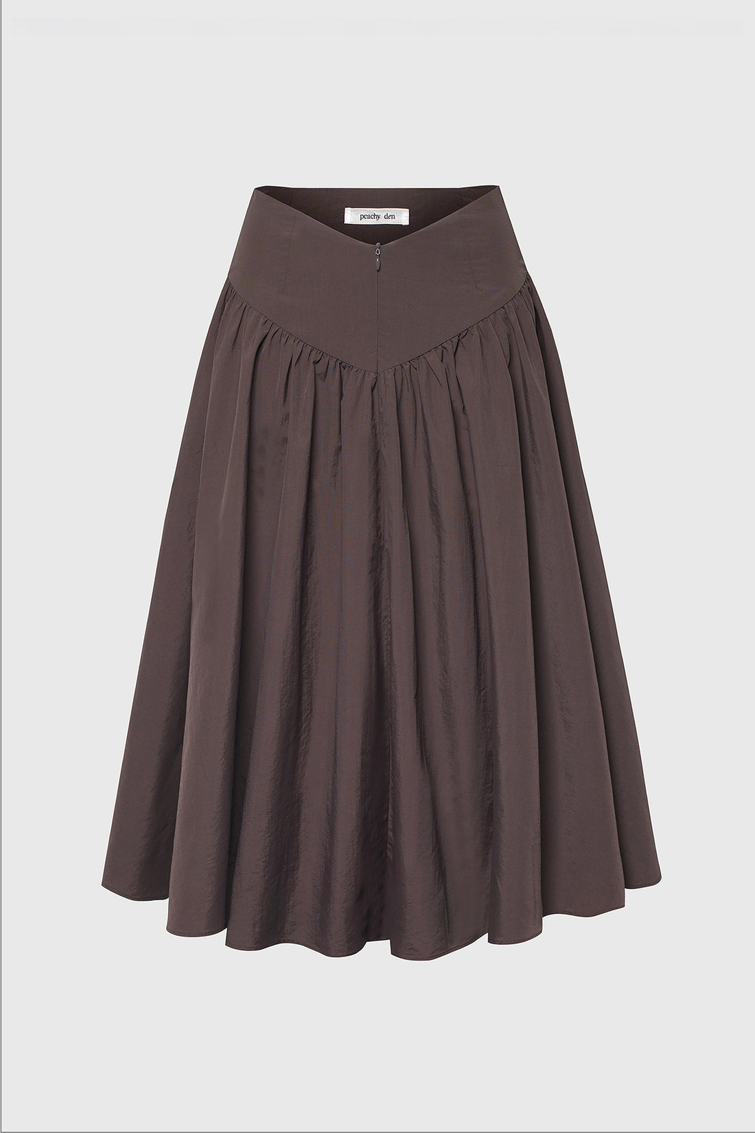 Deba Midi Skirt, Chestnut | Liberty London Exclusive