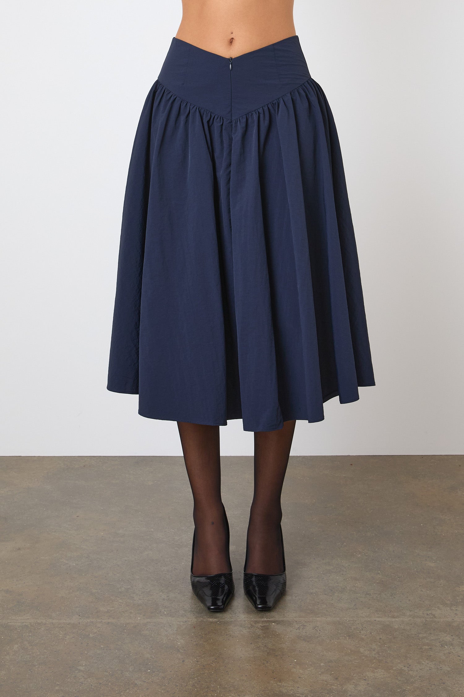 The Deba Midi Skirt - Midnight | Peachy Den