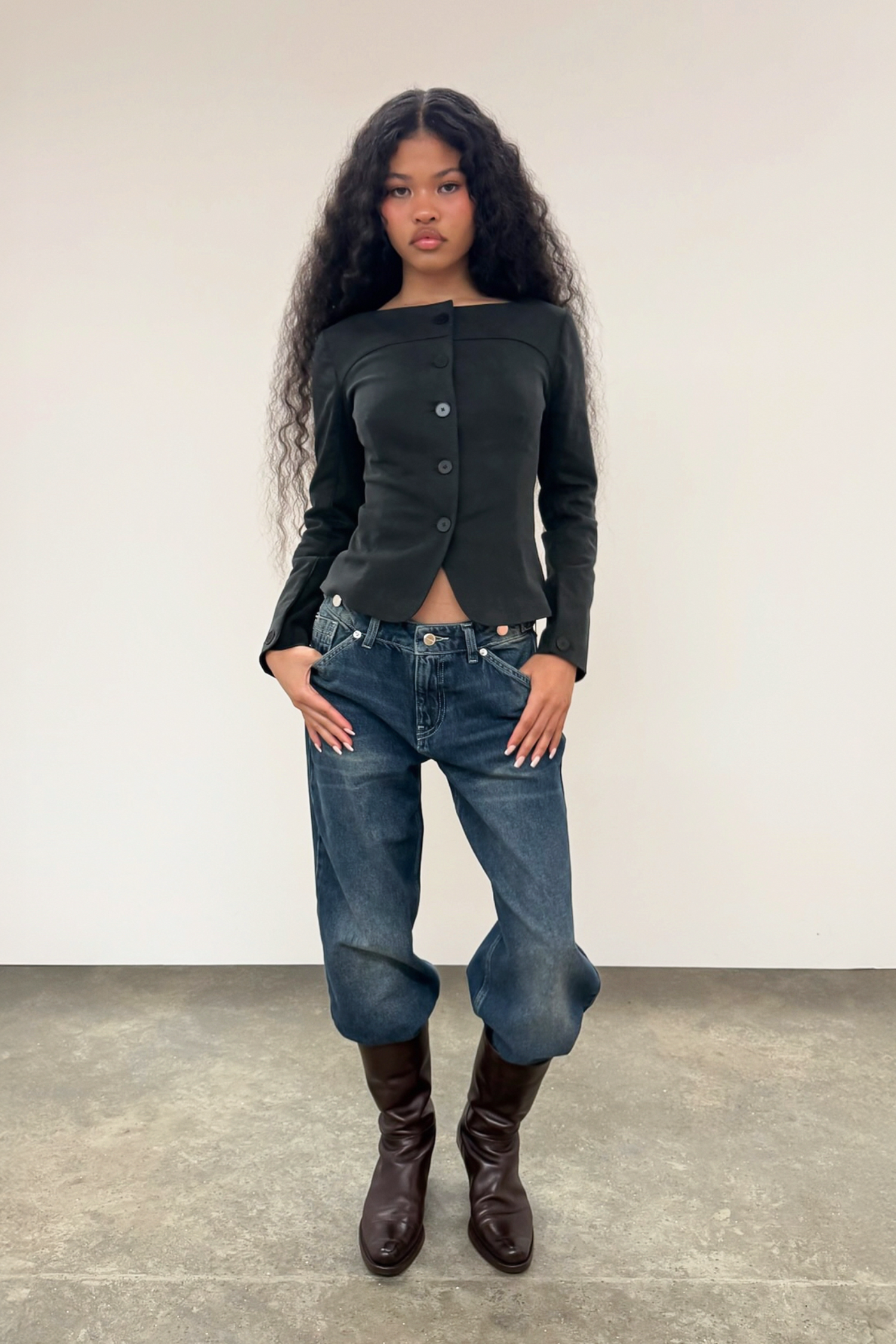 The Bardot Top, Onyx