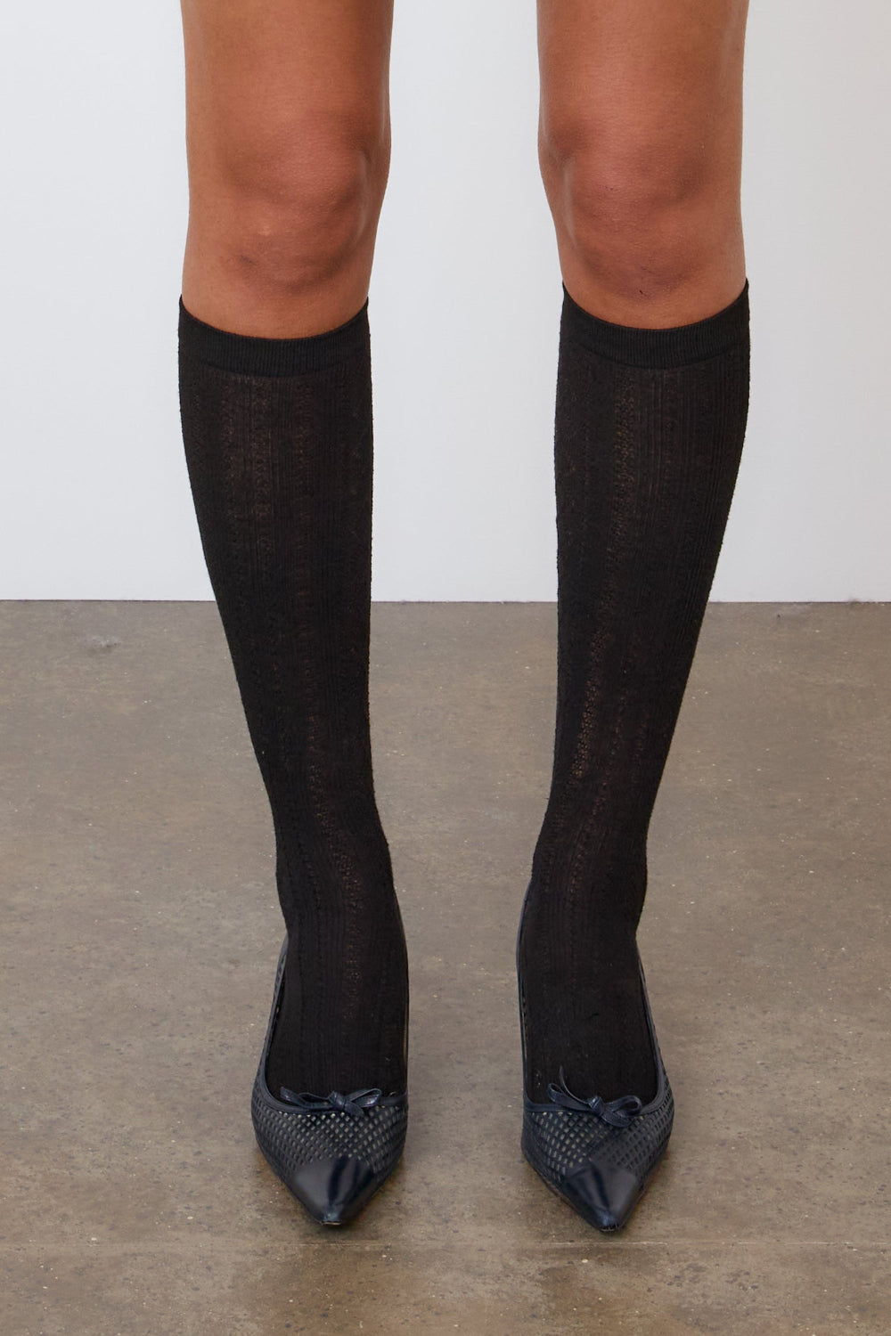 The Clover Knee High Socks, Onyx