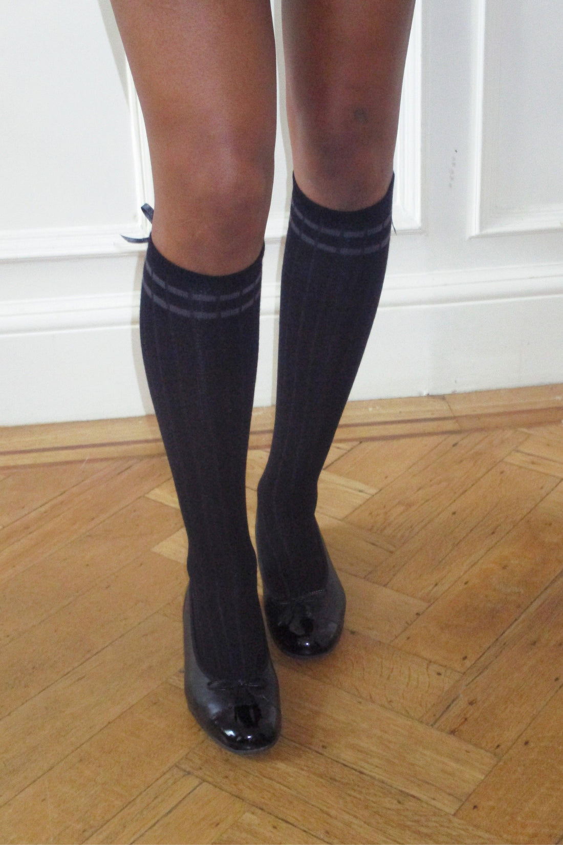 The Pippi Knee High Socks, Black - Peachy Den