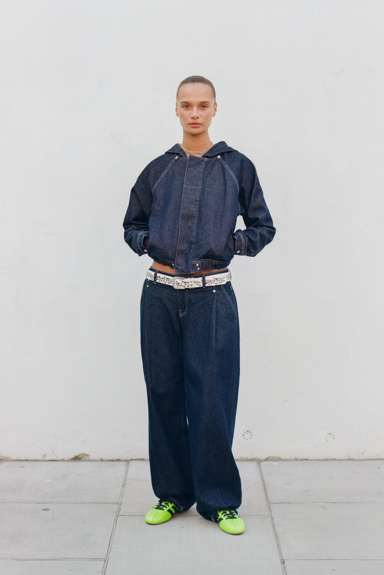 The Joan Denim Bomber Jacket, Indigo Rinse