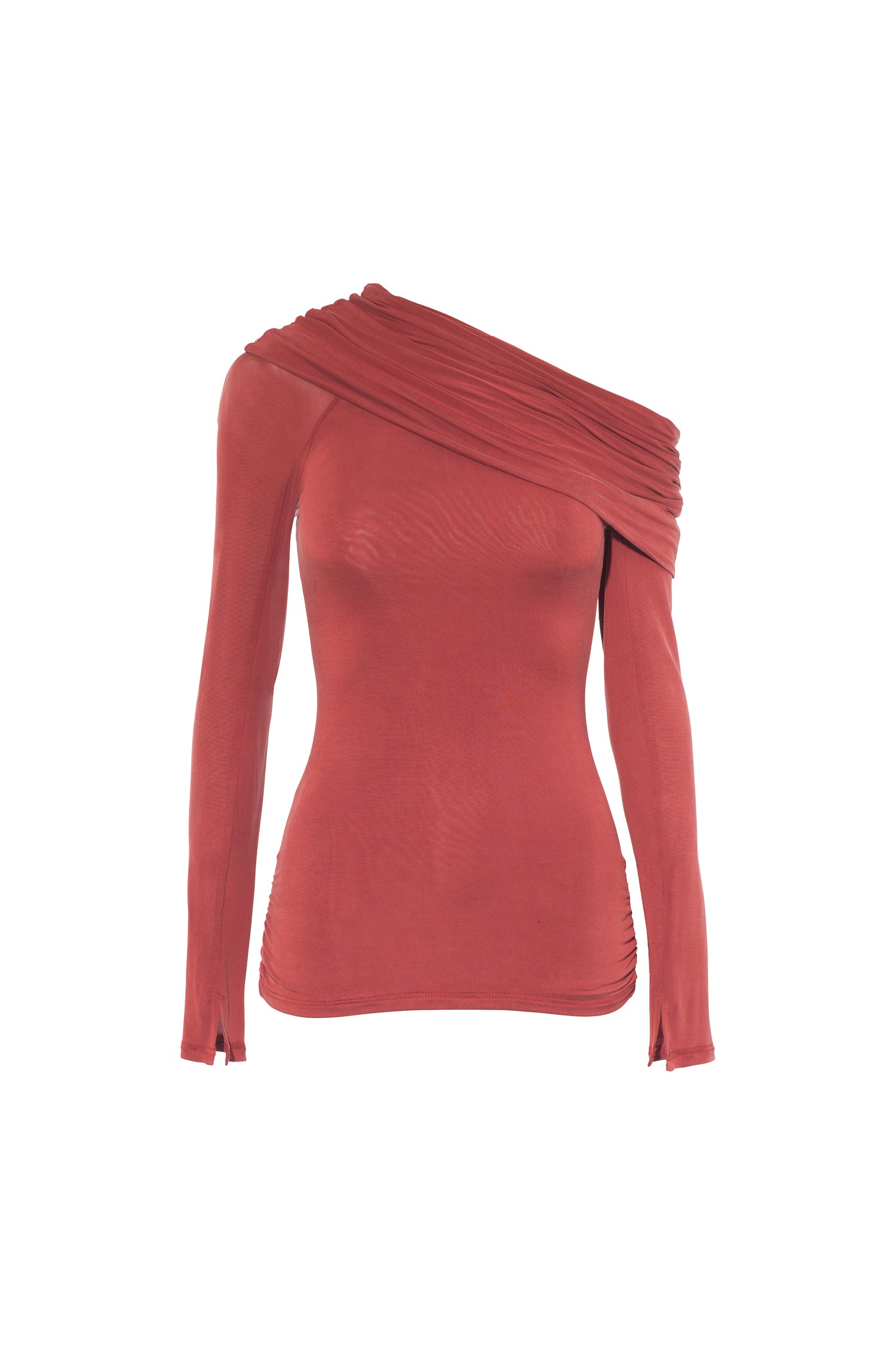 The Kylie Cold Shoulder Top, Red Sandstone