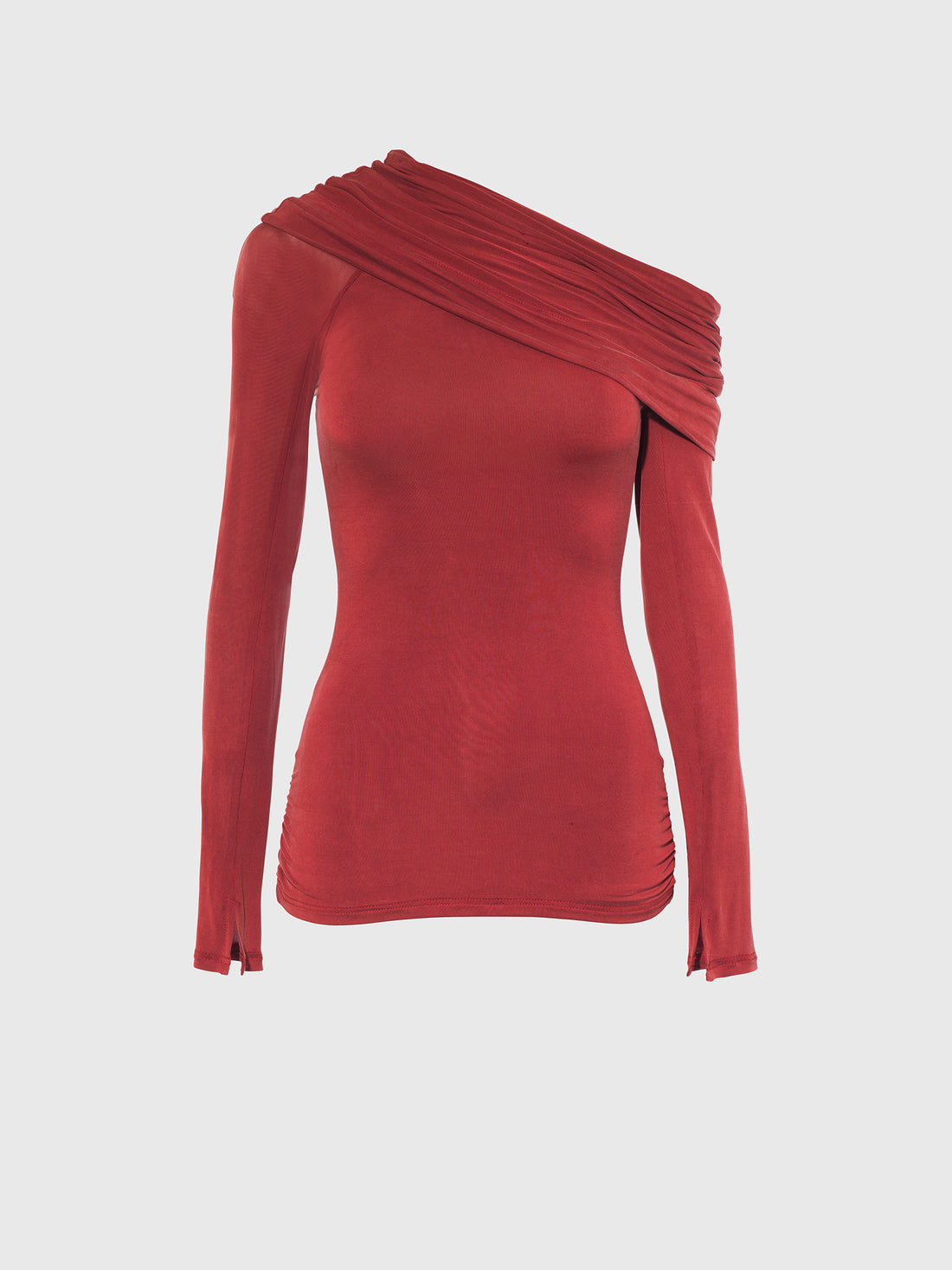 Kylie Cold Shoulder Top, Red Sandstone