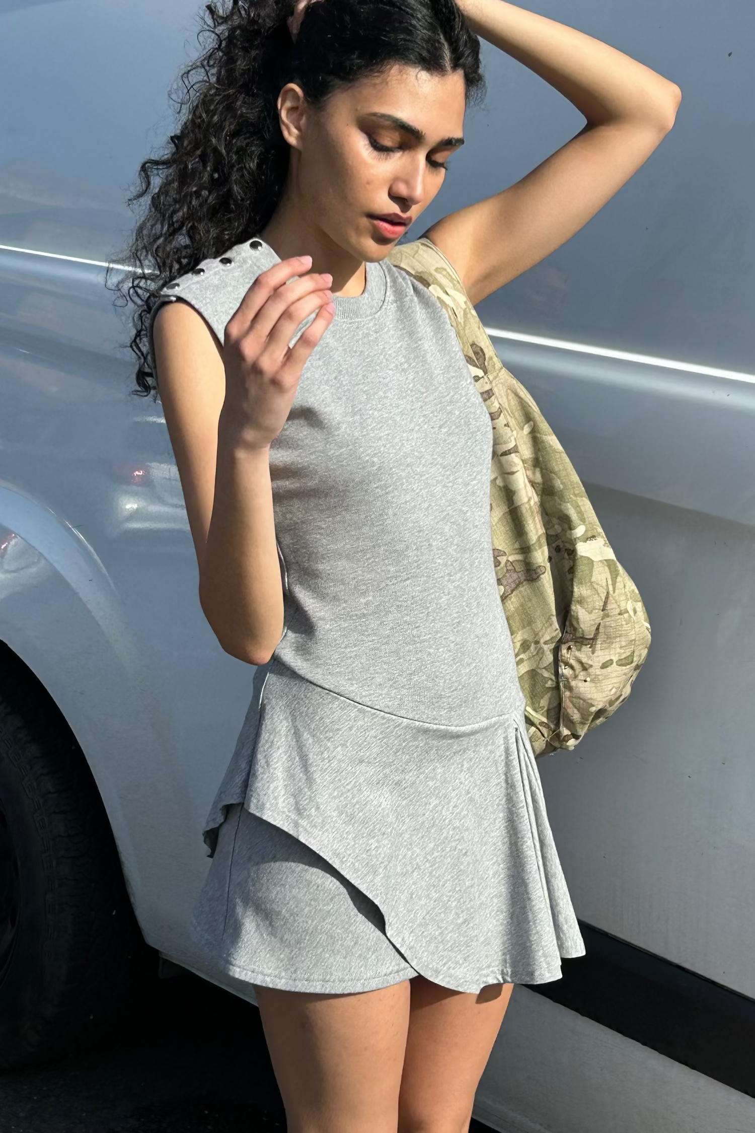 The Joni Skort Dress, Grey Marl