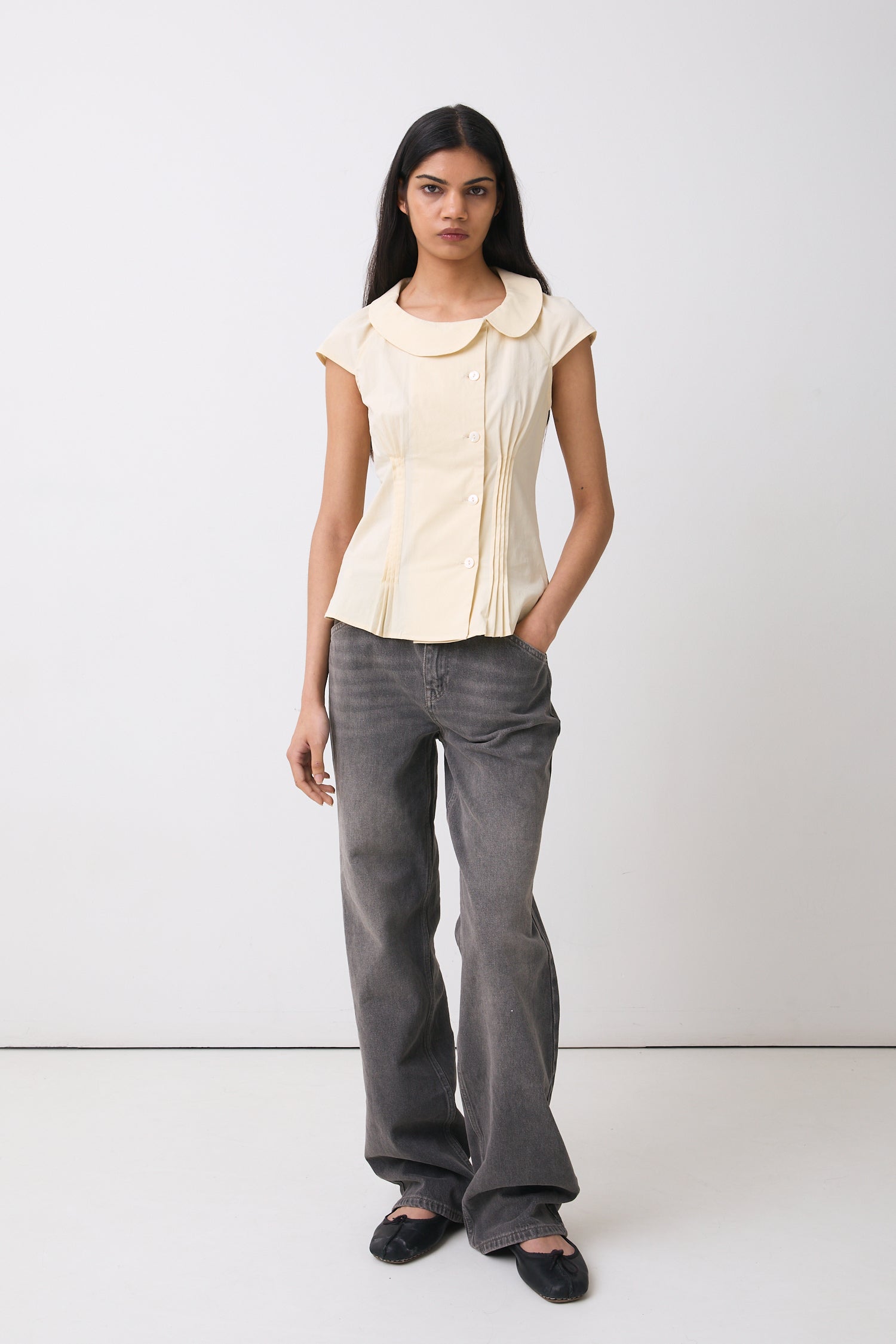 The Missy Asymmetric Blouse, Parchment | END Exclusive