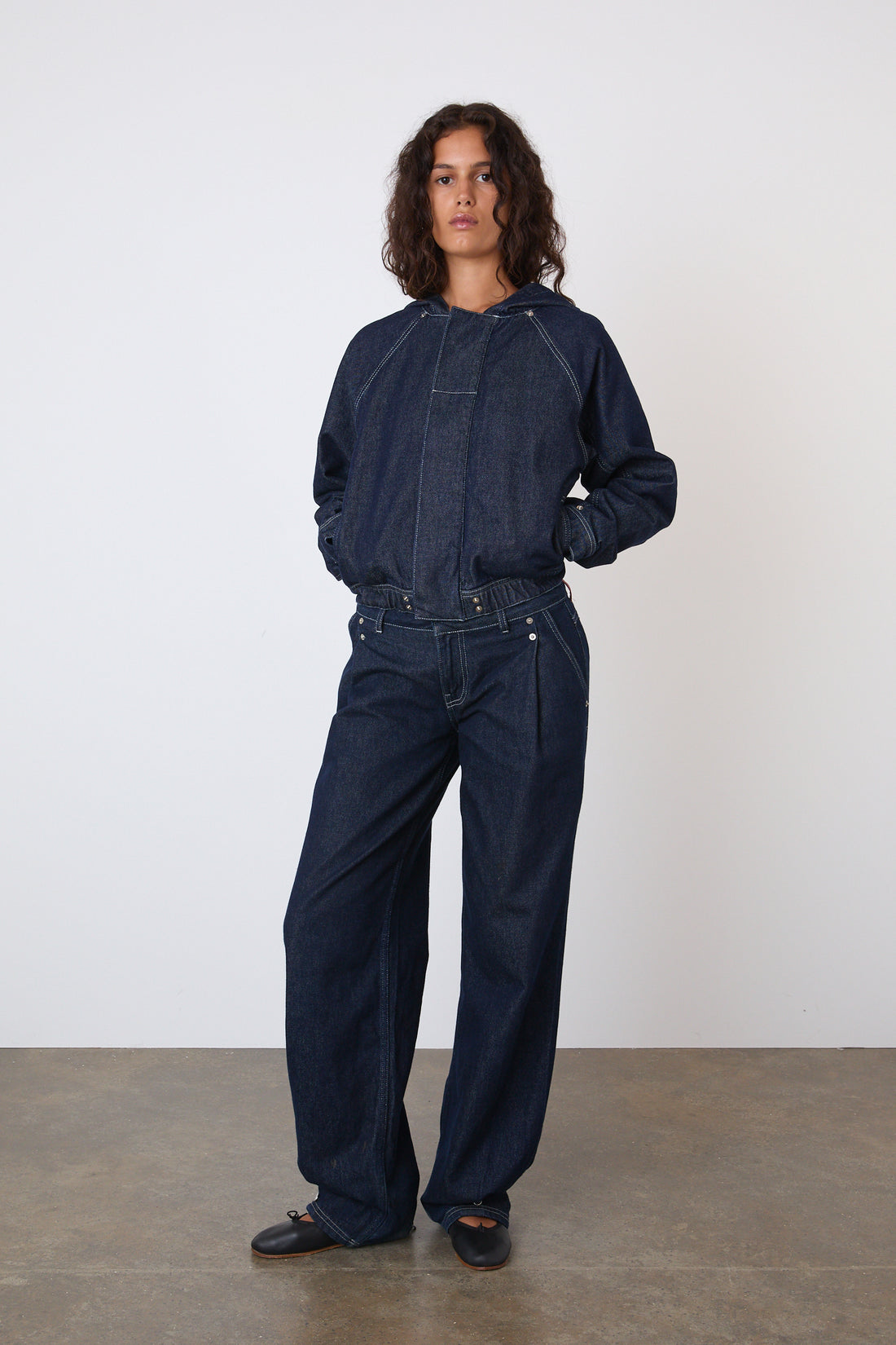 The Joan Denim Bomber Jacket, Indigo Rinse
