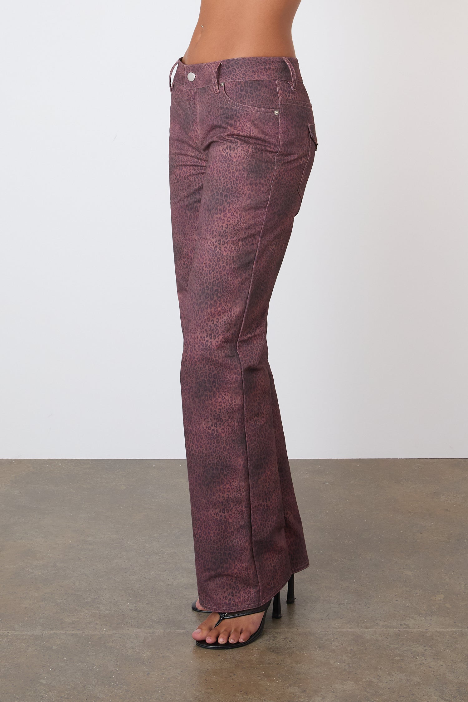 The Cicely Straight Trousers, Red Leopard