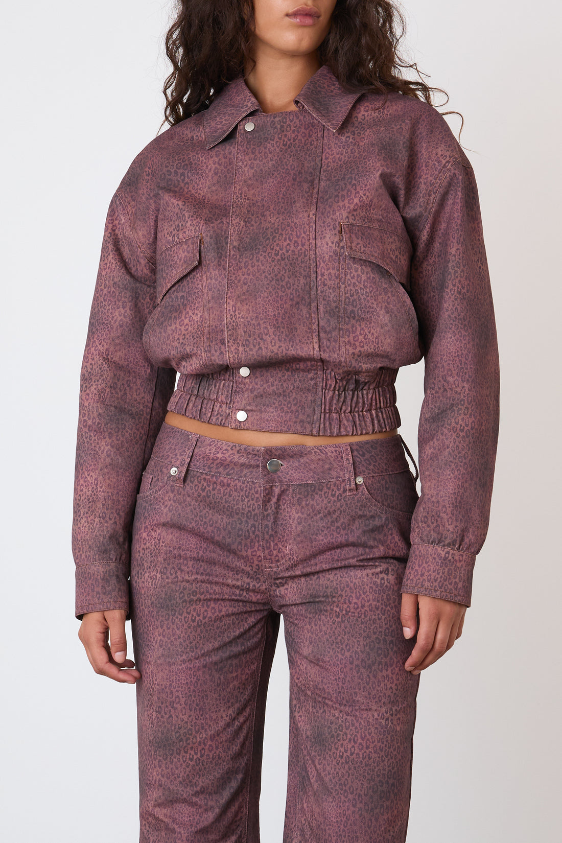 The Cicely Bomber Jacket, Red Leopard